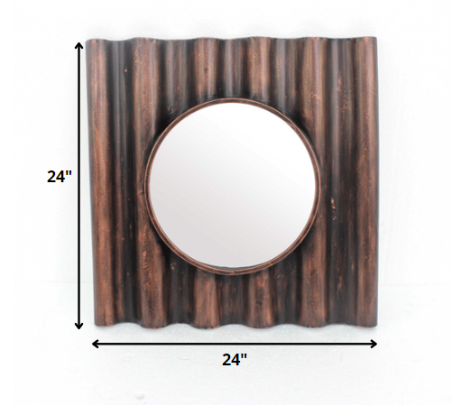 Bronze Square Accent Metal Mirror