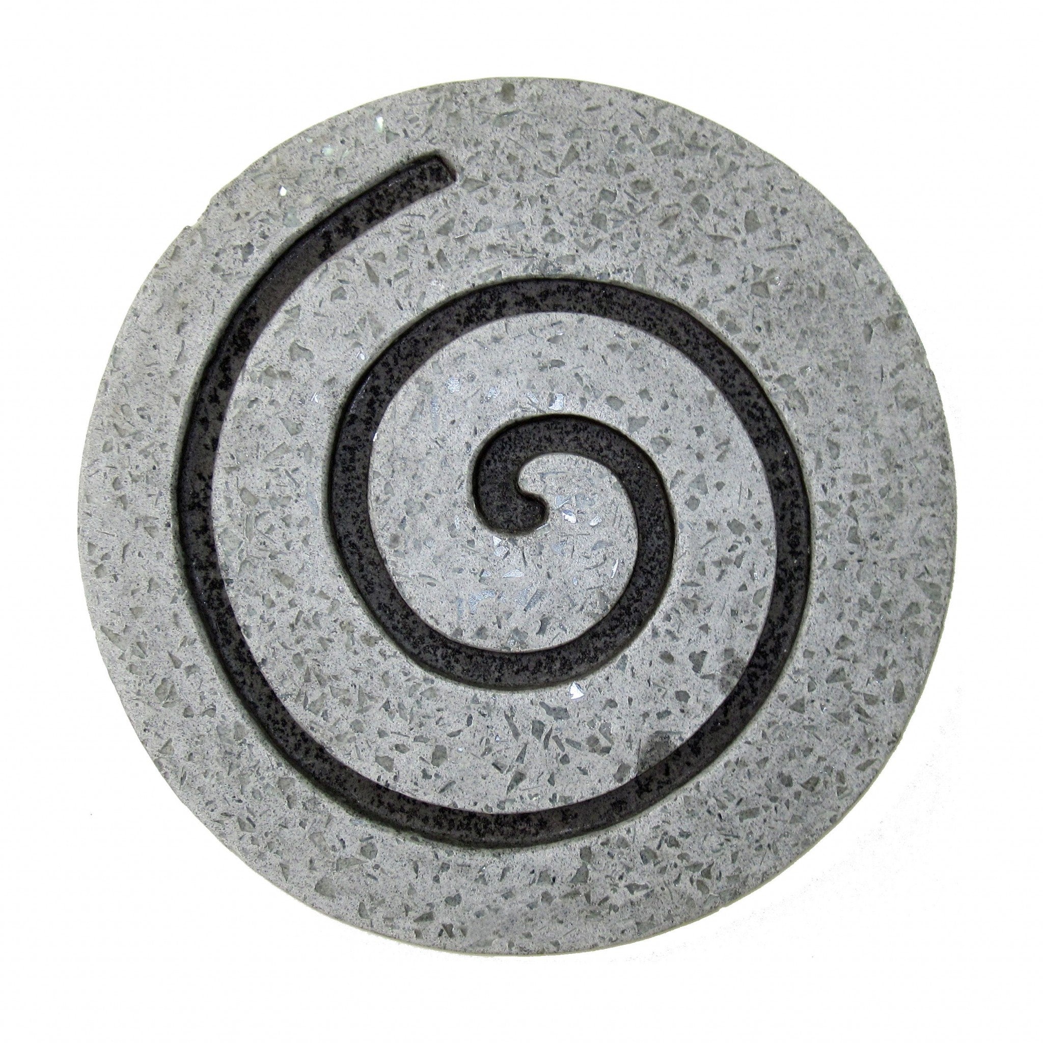 28" X 28" X 2" Gray Round Modern Spiral Wall Art