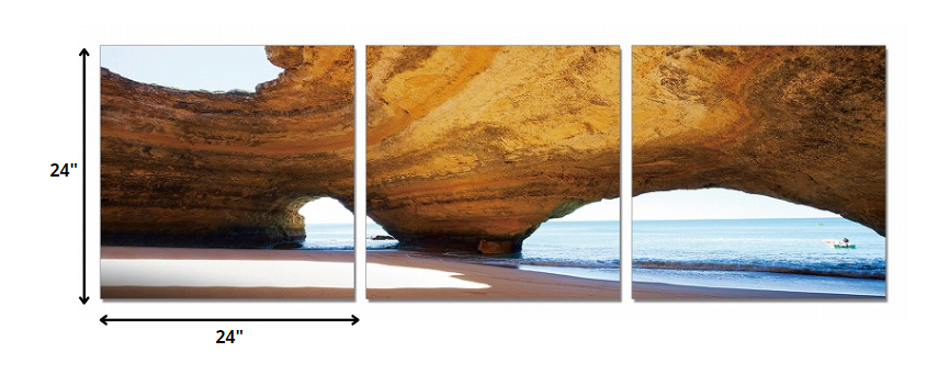 24" Multicolor Canvas 3 Horizontal Panels Photo