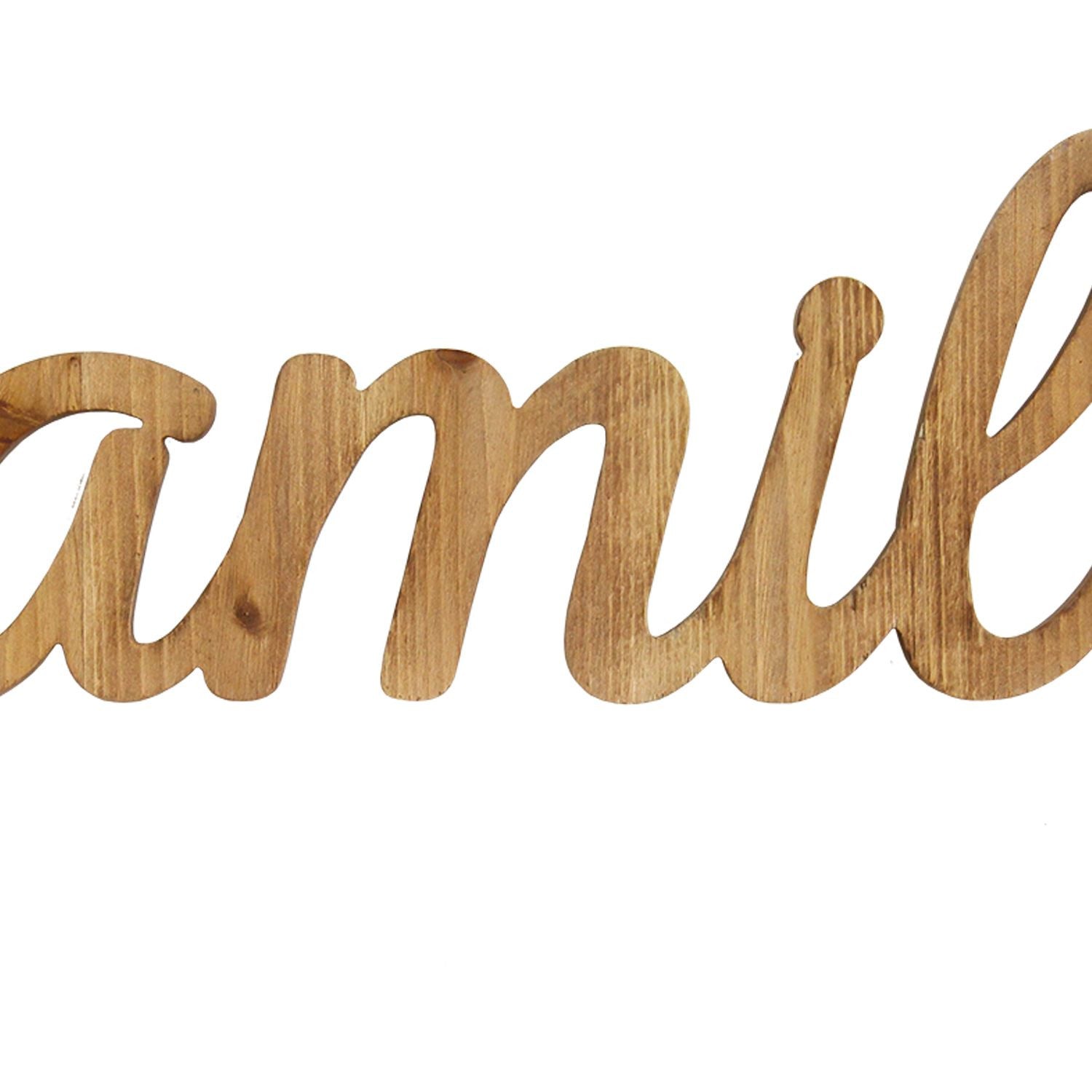 Family Life Natural Wood Script Wall Decor