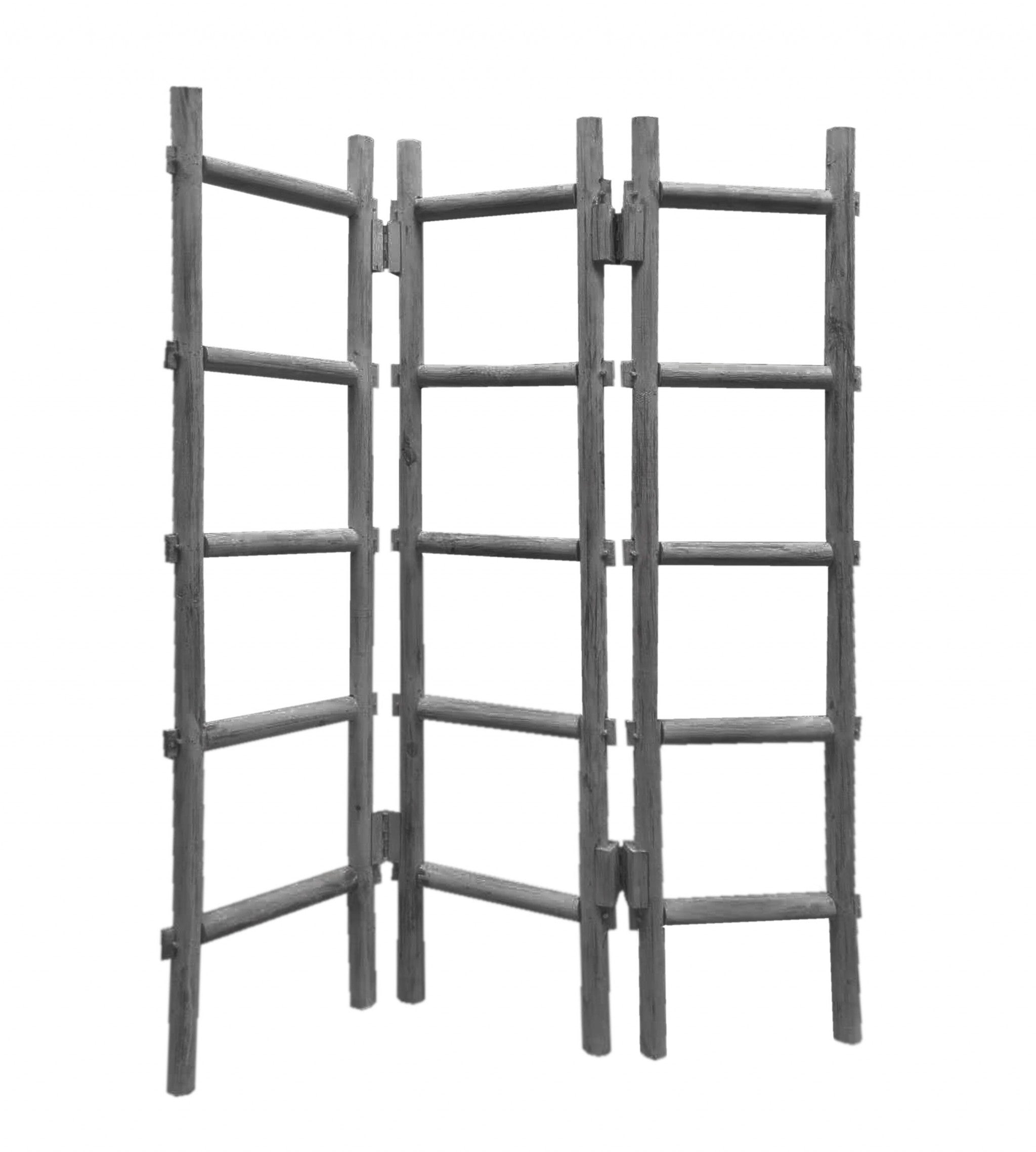 54 X 1.5 X 59 Gray Wood Blanket Rack  Screen