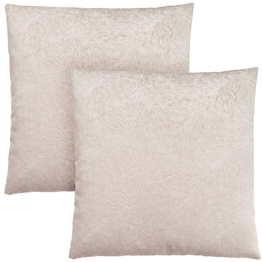 Set Of Two 18" X 18" Black Polyester Feather Zippered Pillow