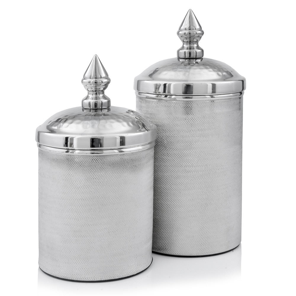 Silver Set Of 2 Canisters