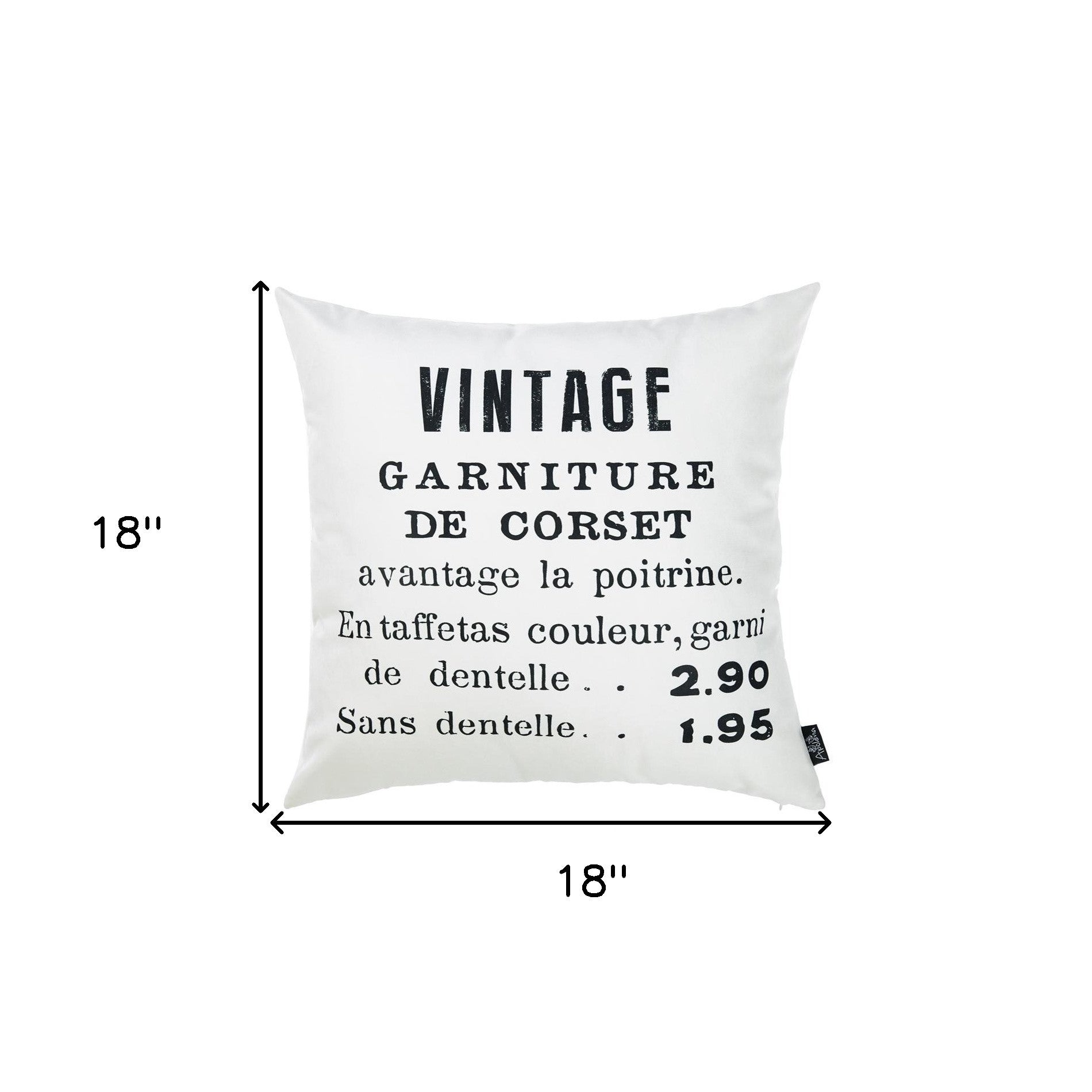 Black And White French Vintage Decorative Throw Pillow Cover