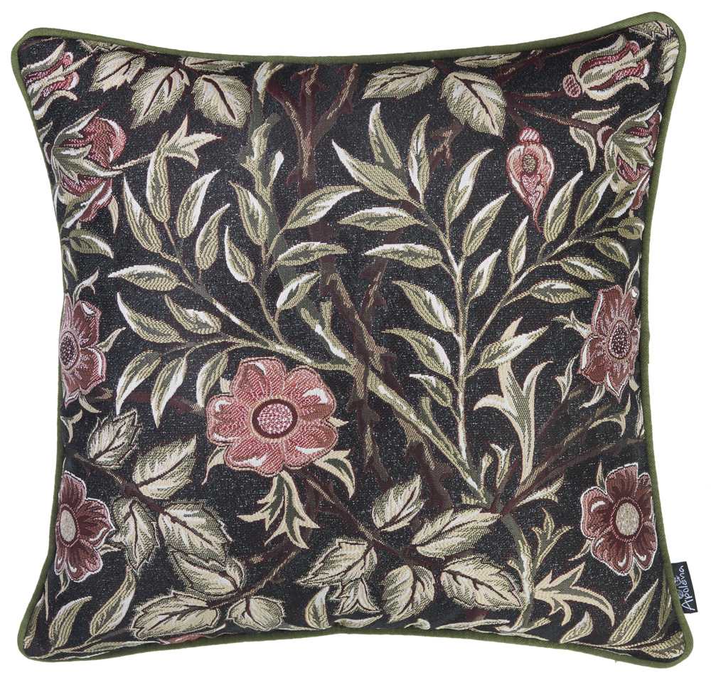 17"X 17" Jacquard Artistic Leaf Decorative Throw Pillow Cover