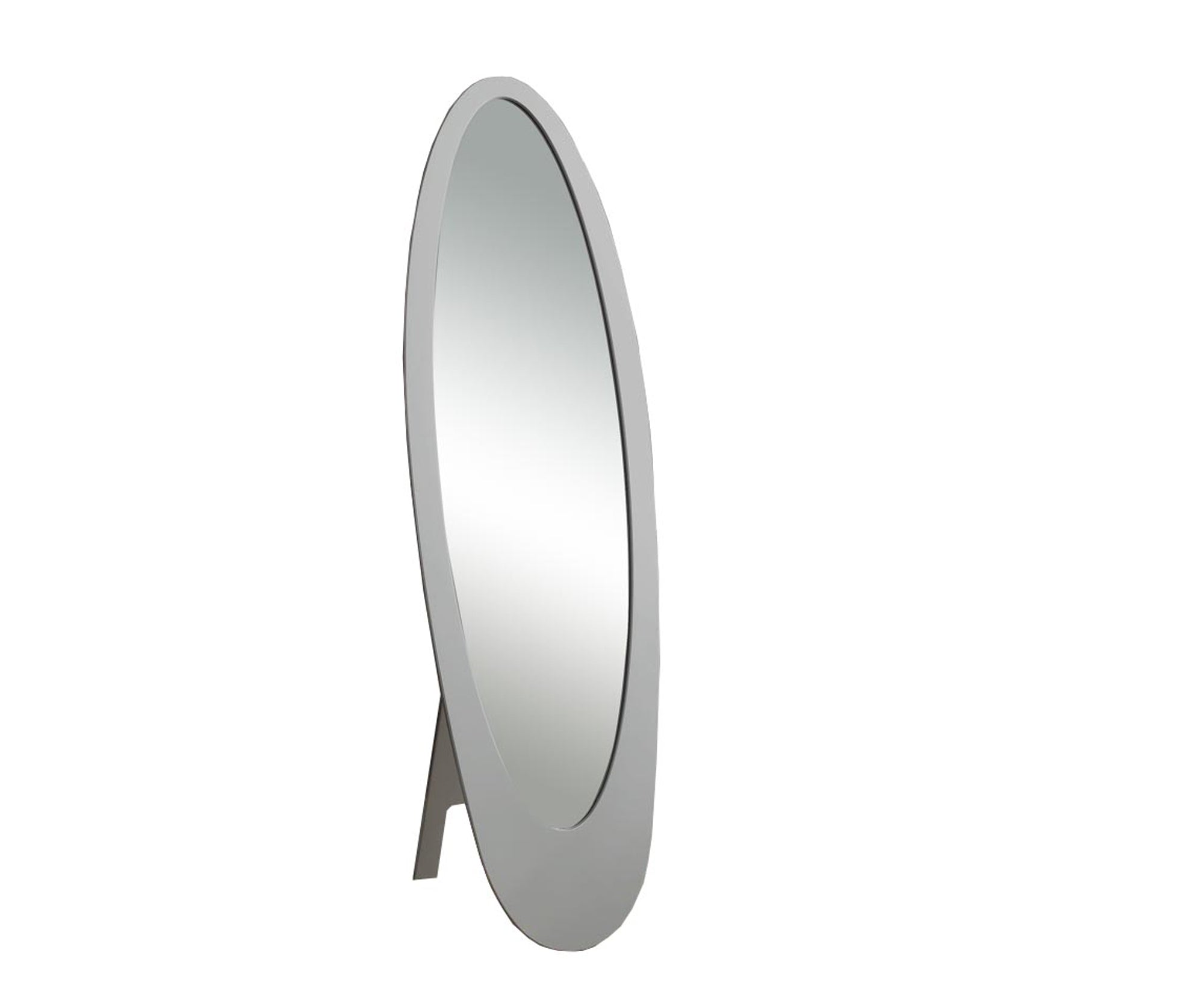 59" Gray Oval Framed Cheval Standing Mirror