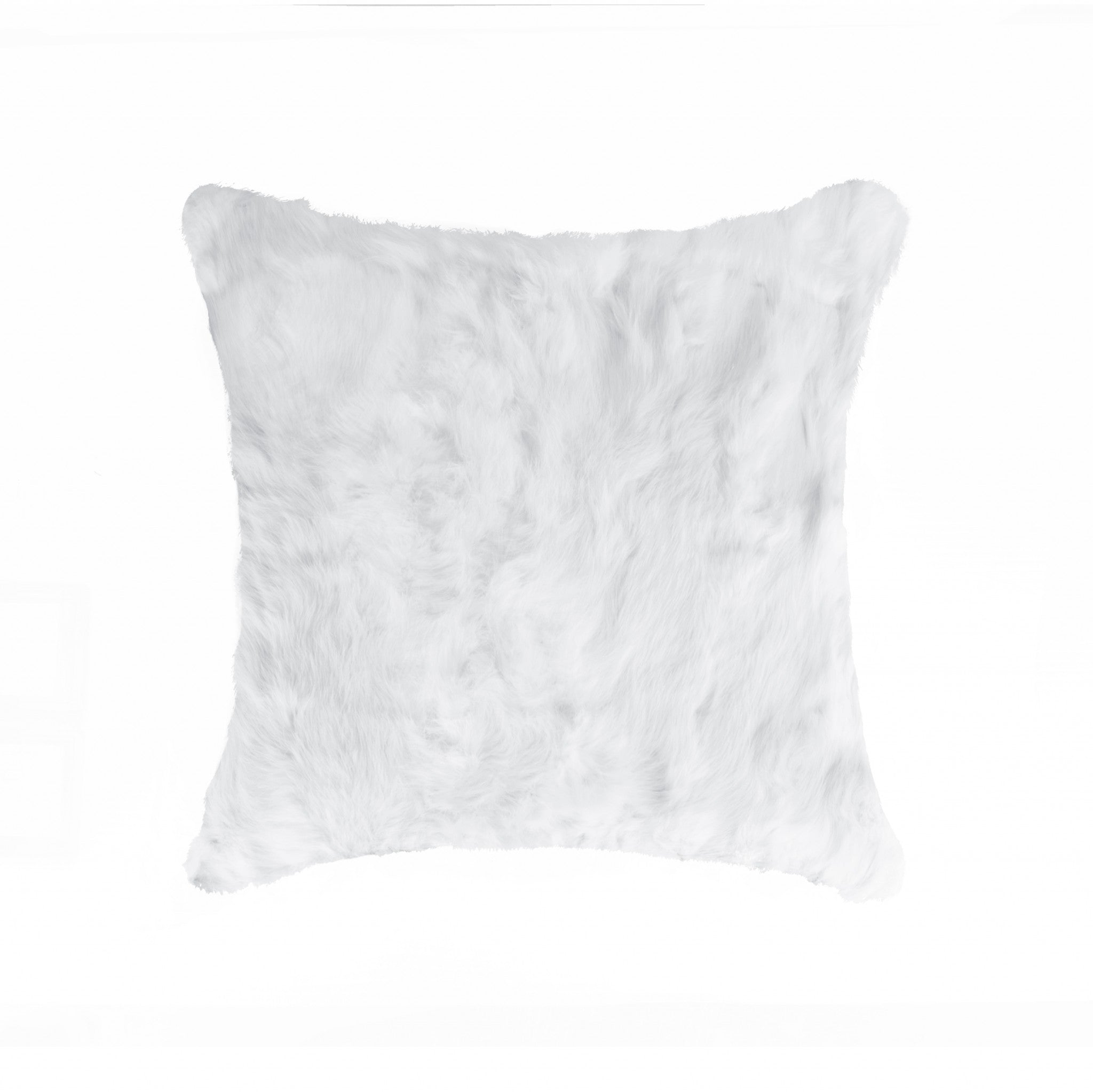 18" White Wool Throw Pillow