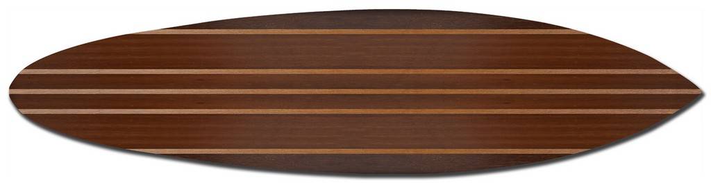 76" X 18" Brown Wood Surfing Wall Decor