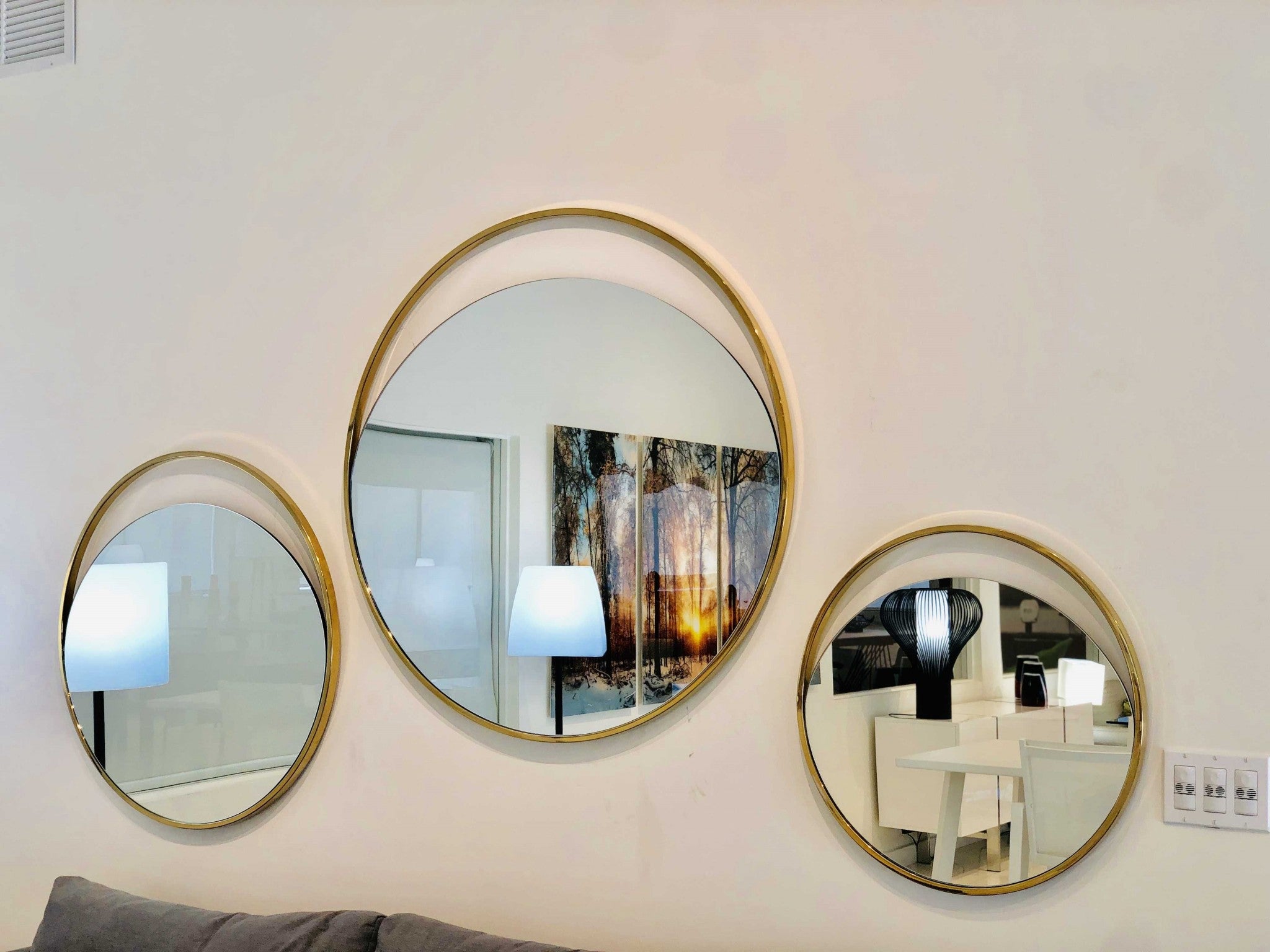 Black Round Accent Mirror