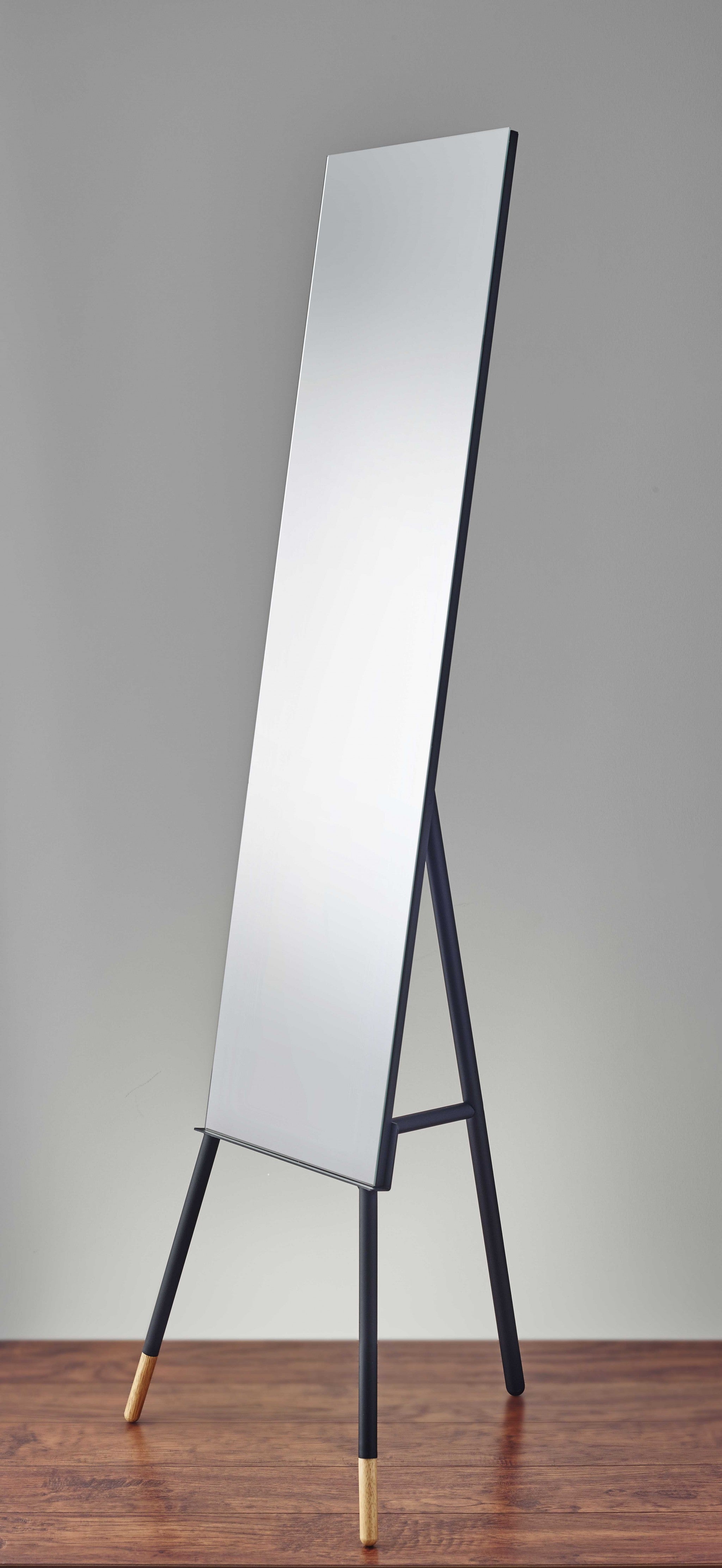 Black Rectangle Cheval Standing Metal Mirror