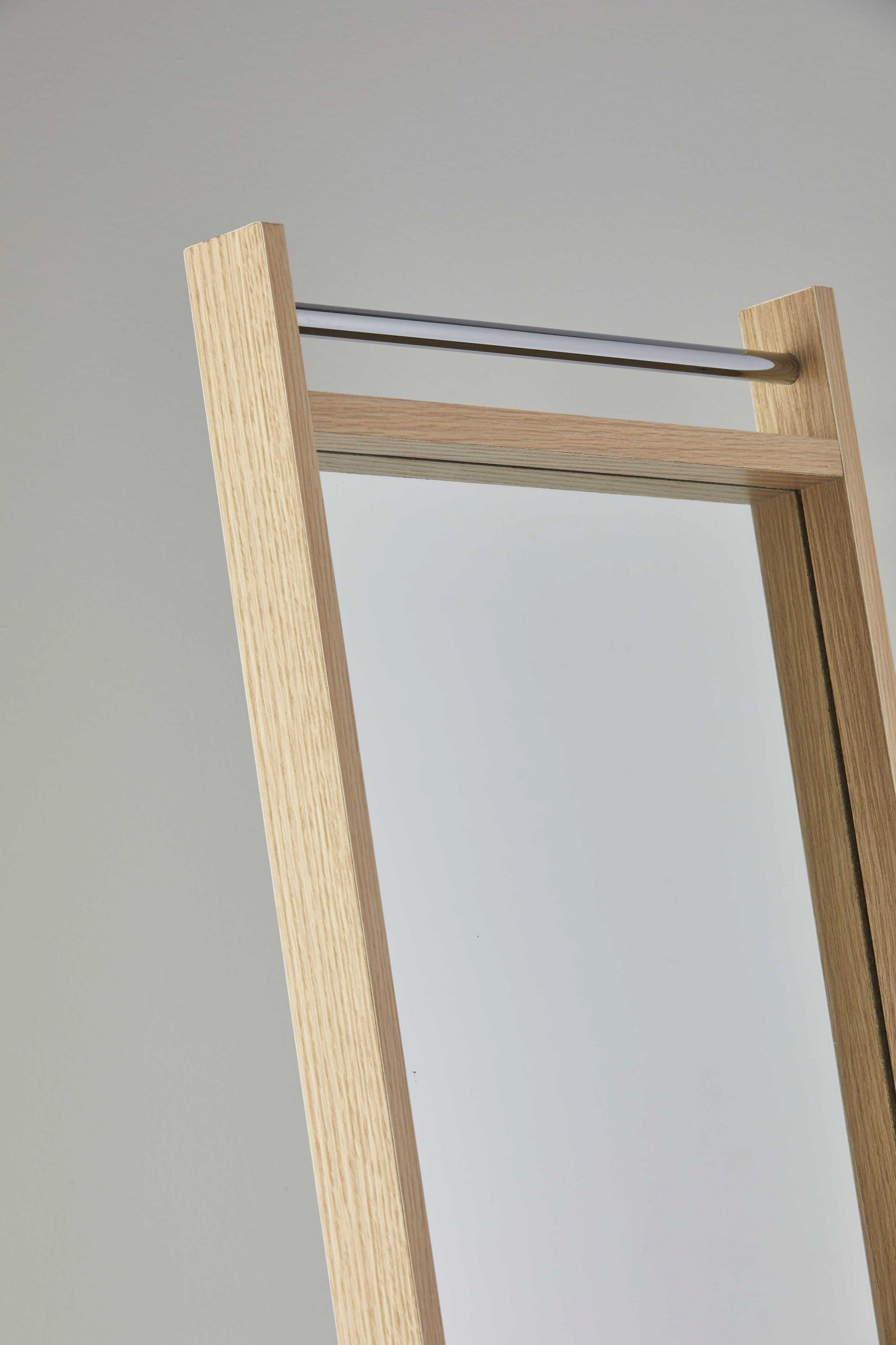 61" Natural Framed Cheval Standing Mirror