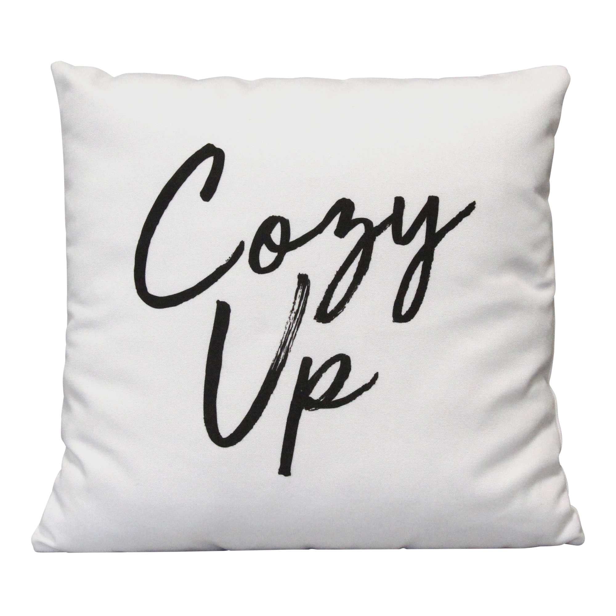 18" Black and White Text Throw Pillow