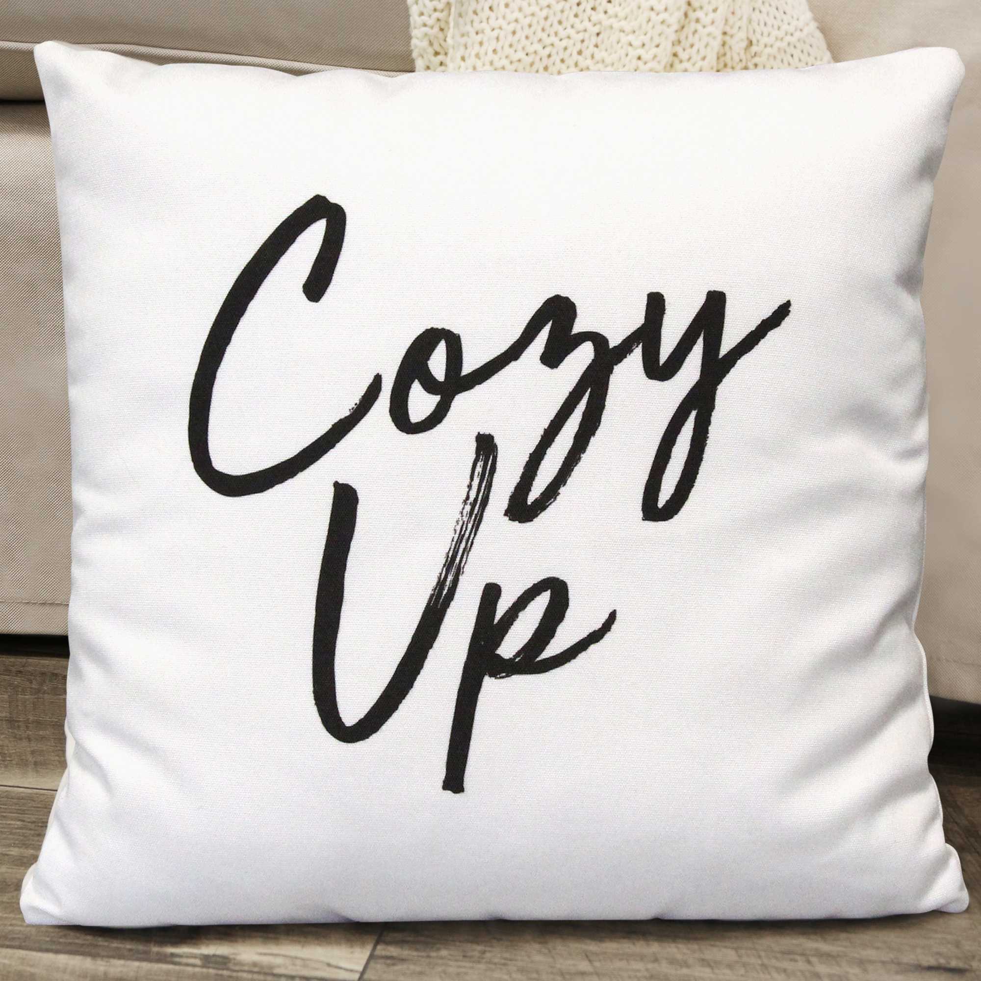 18" Black and White Text Throw Pillow