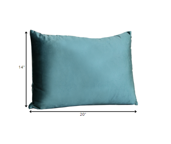 14" X 20" Teal Velvet Throw Pillow