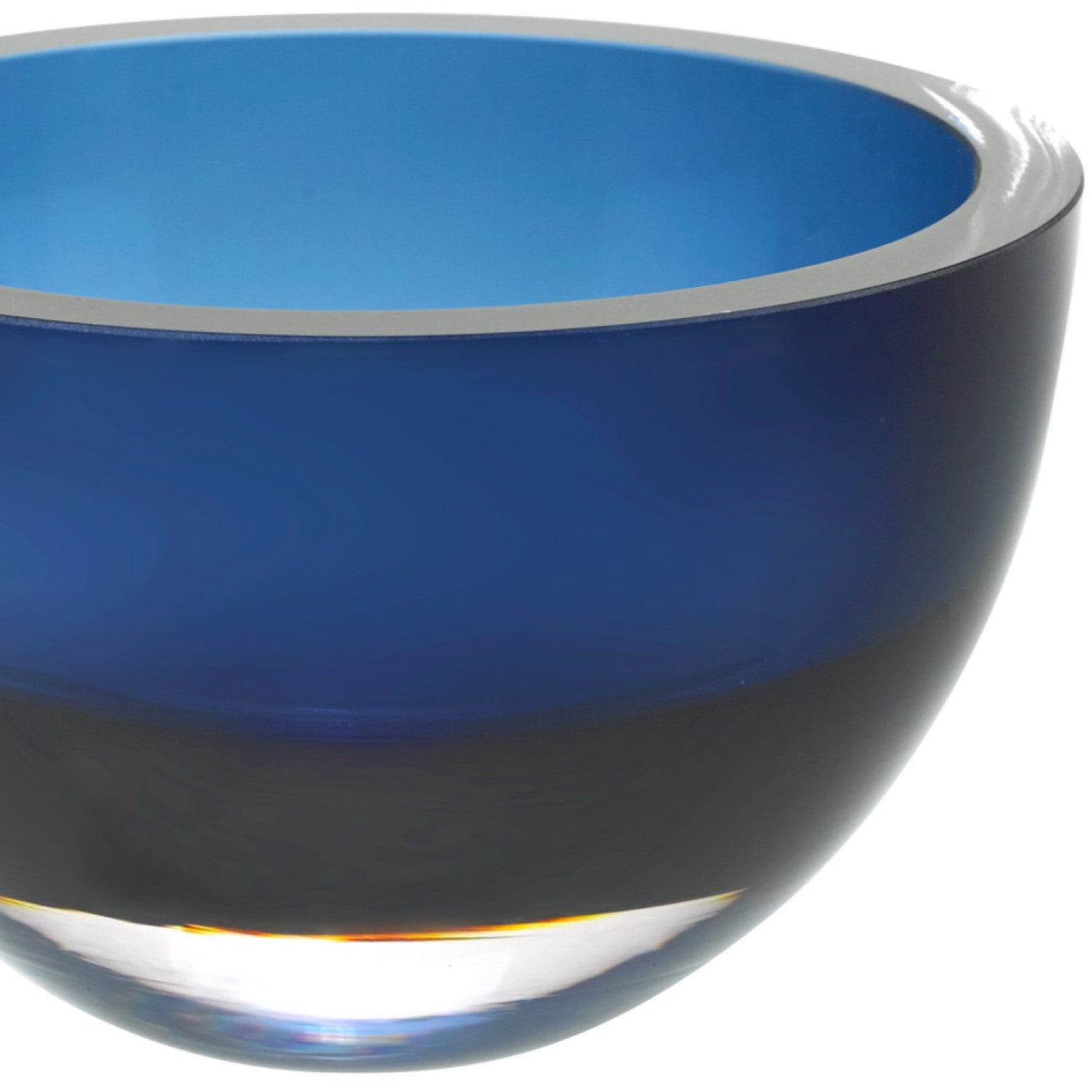 6 Mouth Blown European Made Lead Free Midnight Blue Crystal Bowl