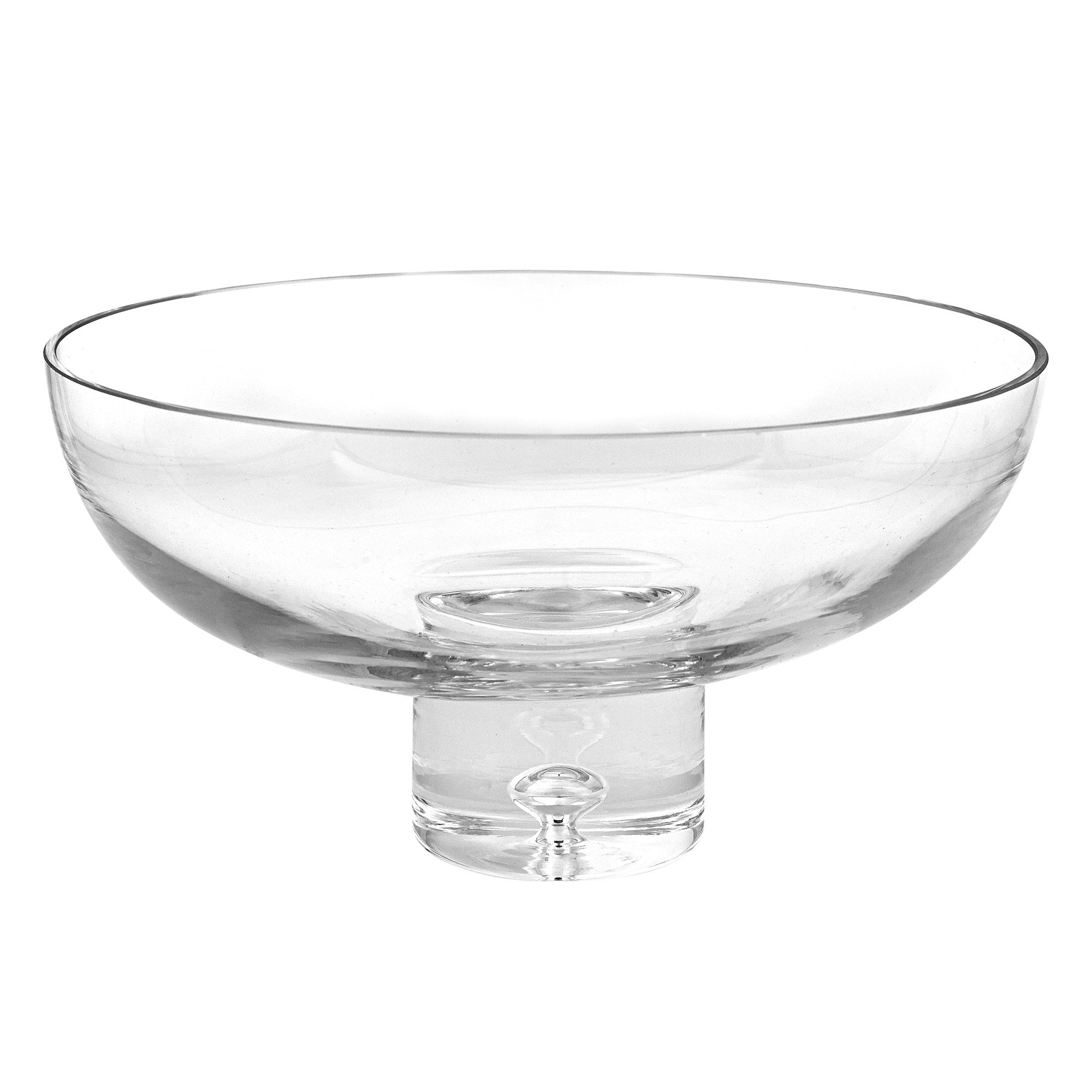 11 Mouth Blown Deep Pedestal Glass Centerpiece Bowl