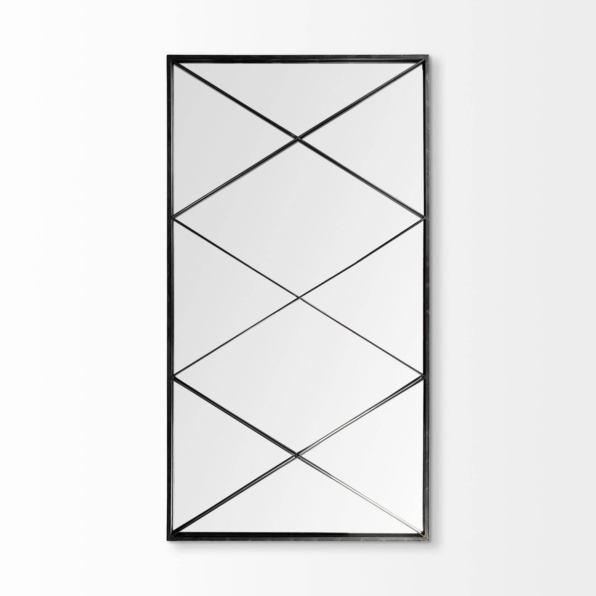 Black Rectangle Full Length Hanging Metal Mirror