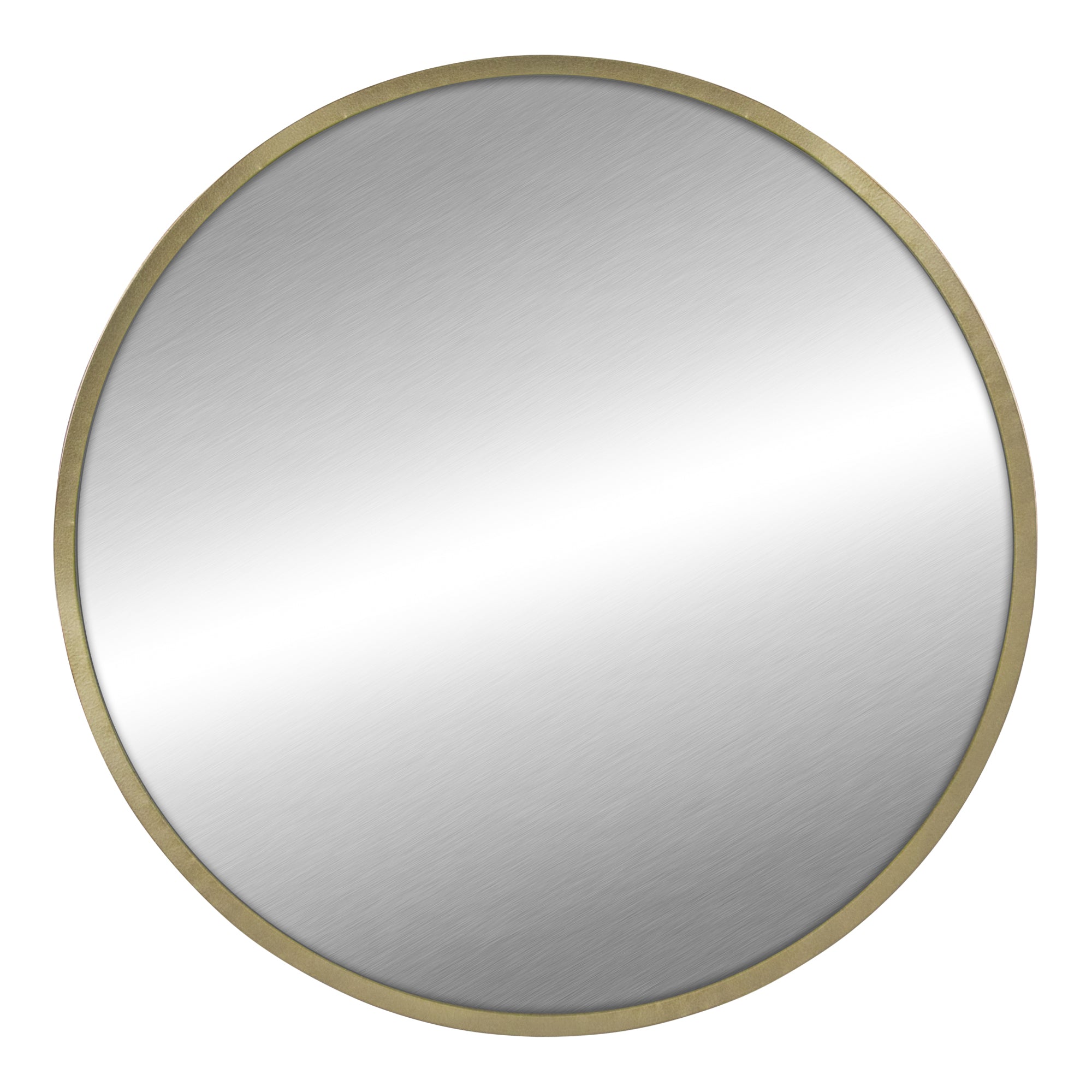 Round Wall Mirror With Matte Gold Finish