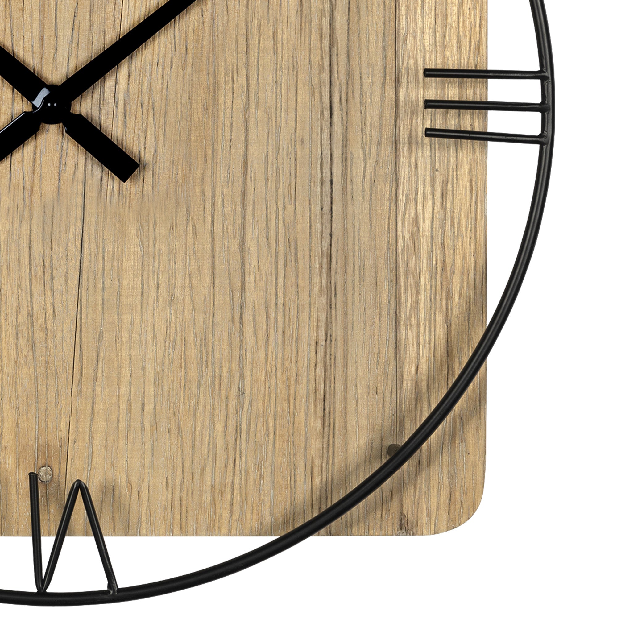 27" Novelty Brown And Black Wood Analog Wall Clock