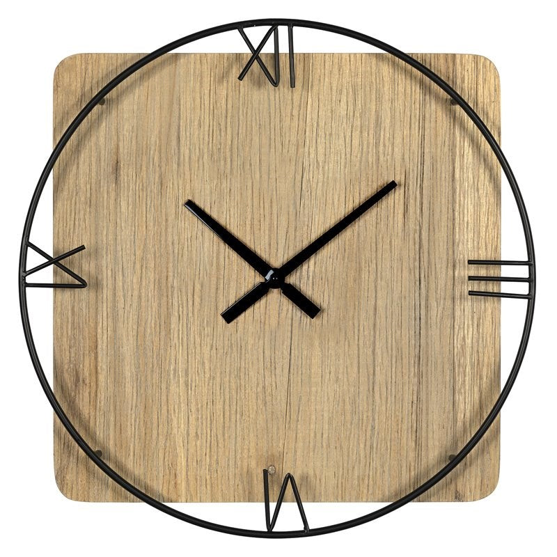 27" Novelty Brown And Black Wood Analog Wall Clock