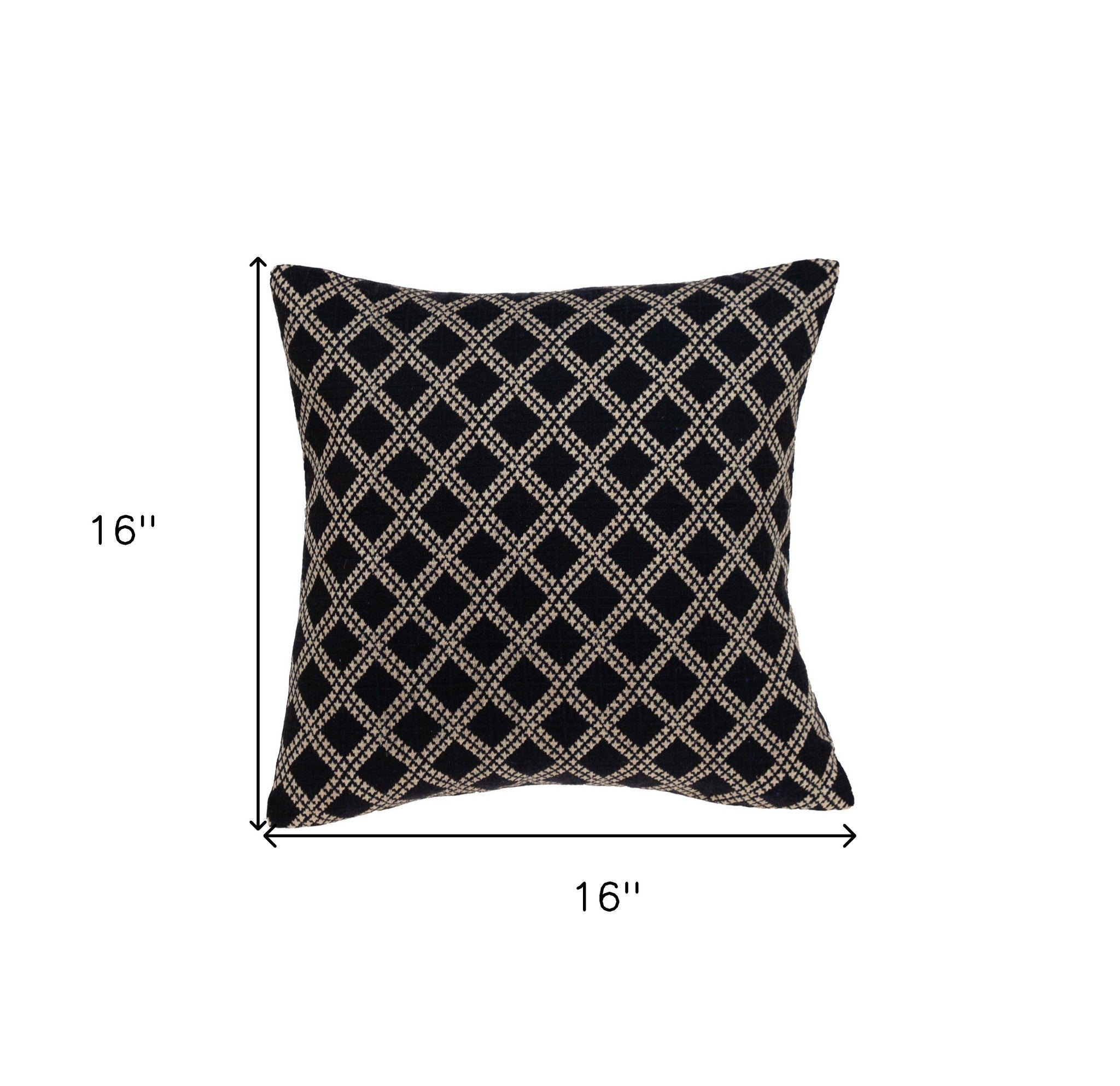 Charcoal Diamond Throw Pillow