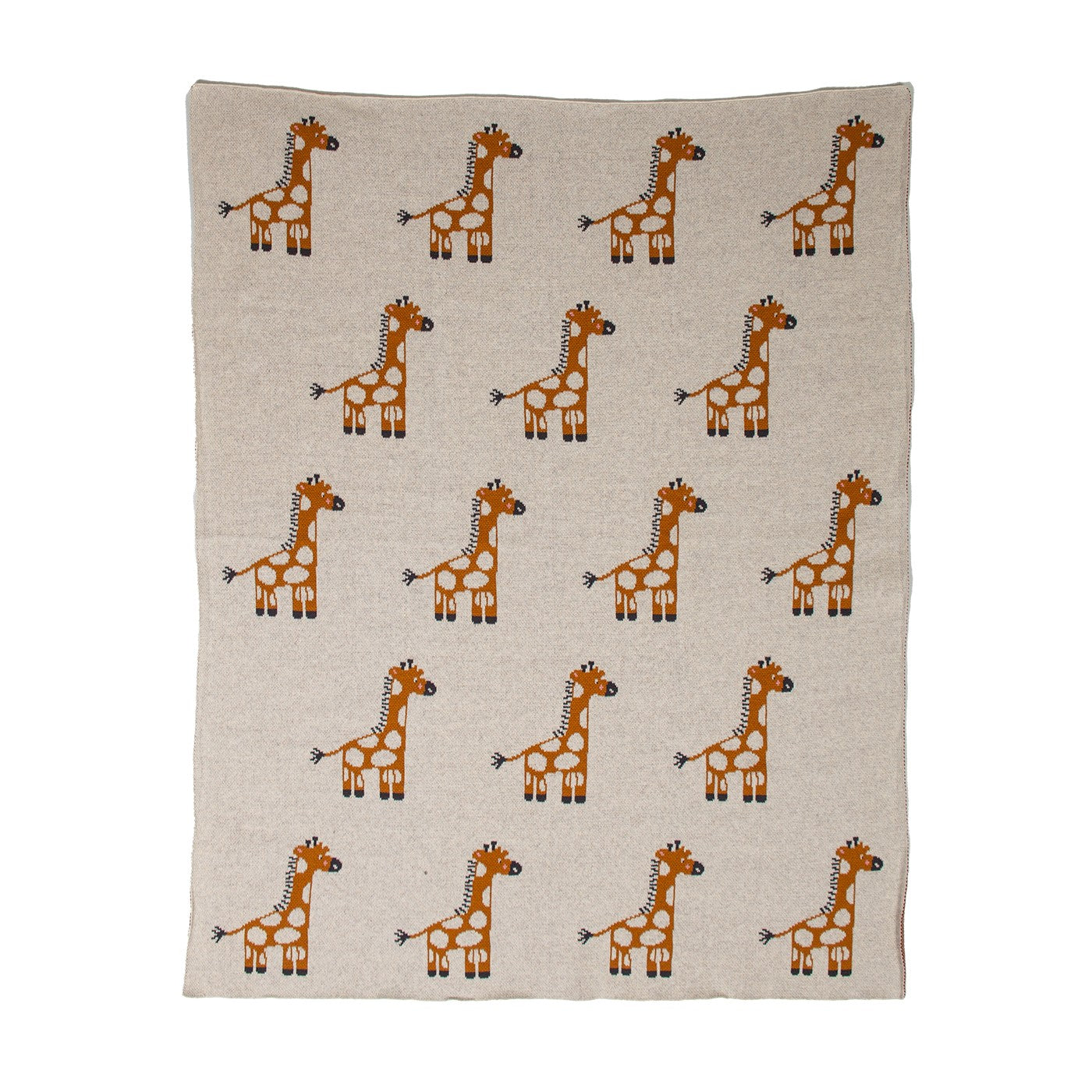 32" X 40" Gray and Orange Giraffe Cotton Baby Blanket