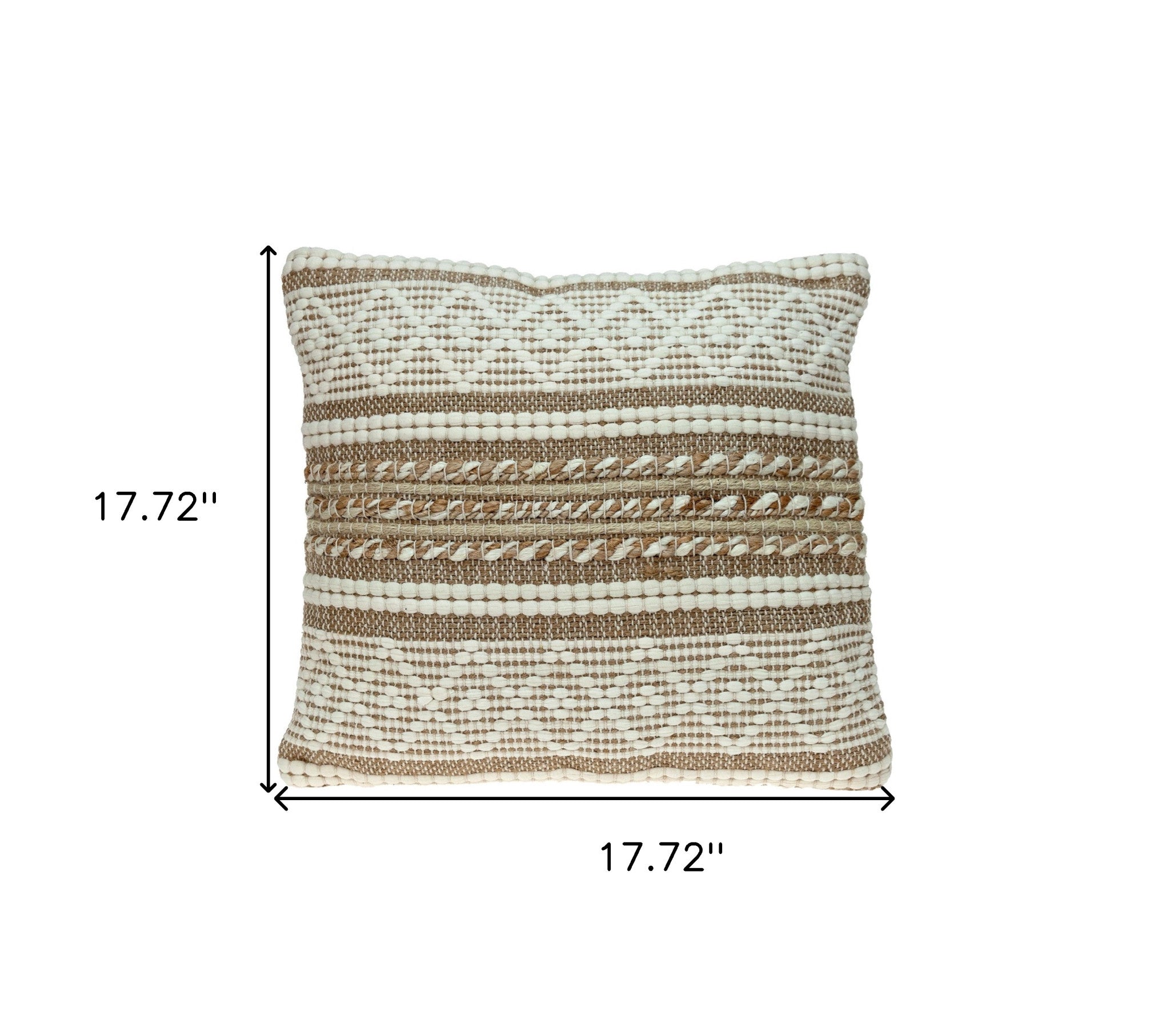 Linen And Brown Jute Throw Pillow