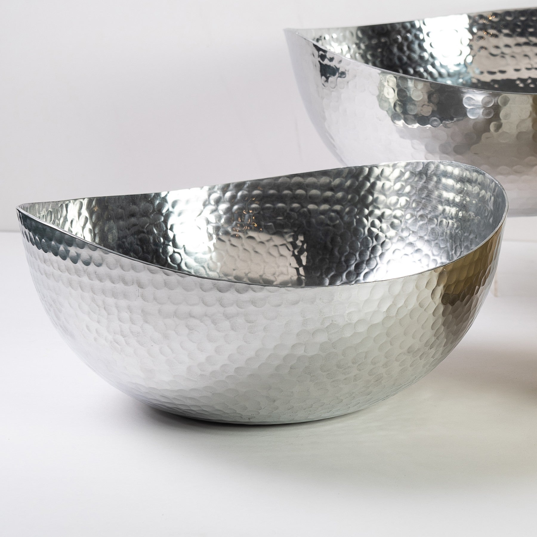 Handcrafted 14.5" Hammered Stainless Steel Centerpiece Bowl