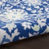 4' X 6' Navy Blue Floral Dhurrie Area Rug