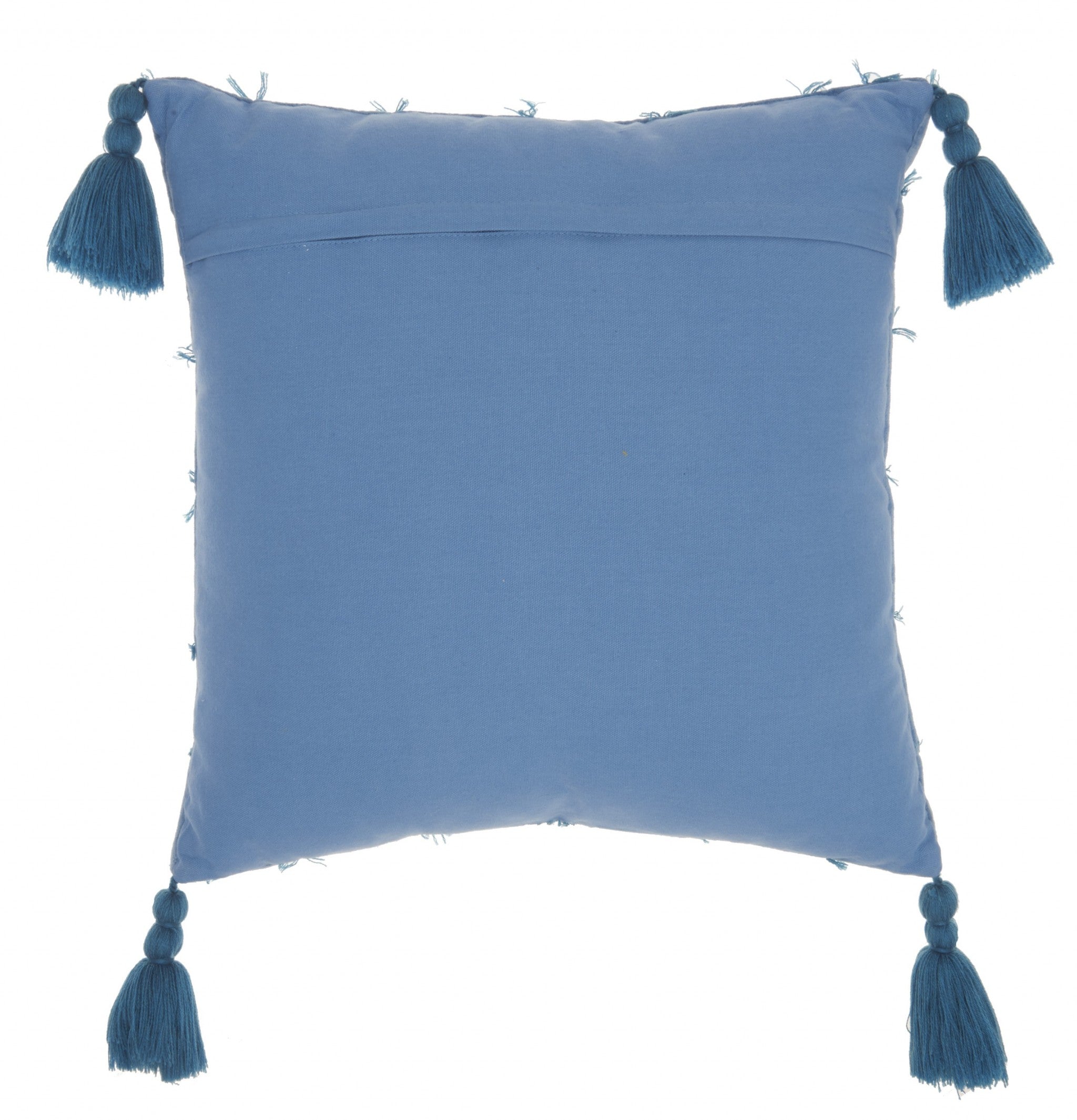 Blue Thread Detailed Throw Pillow