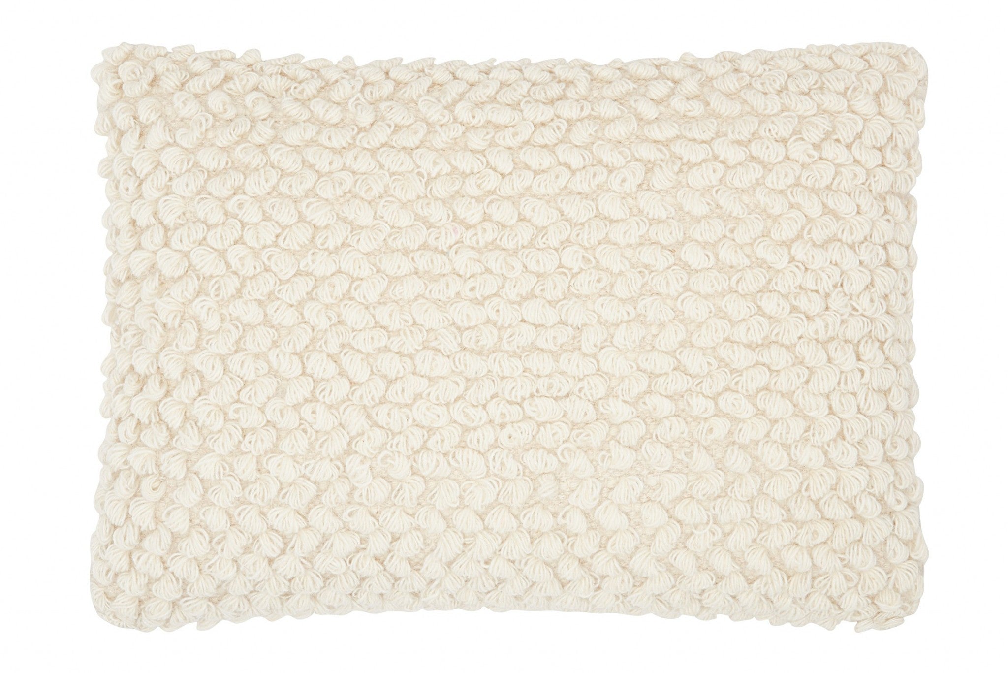 Off White Knotted Detail Lumbar Pillow