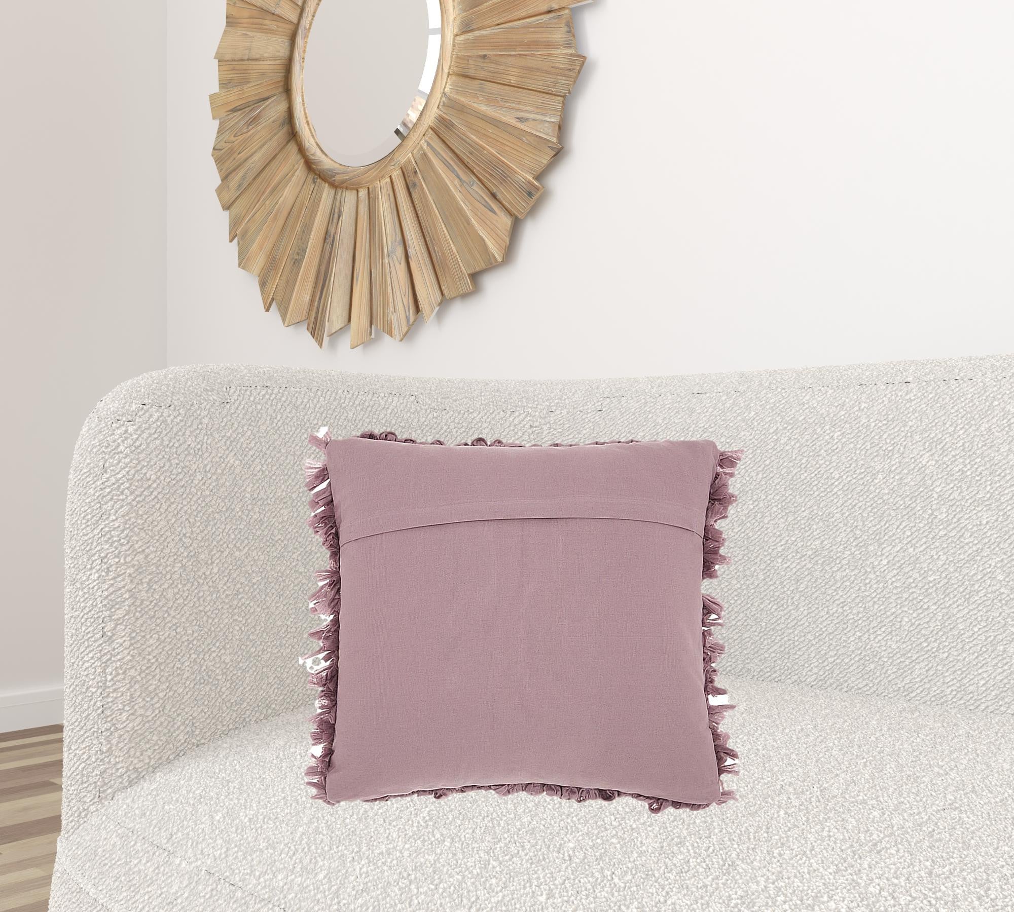 Loose Luscious Shag Purple Mauve Throw Pillow