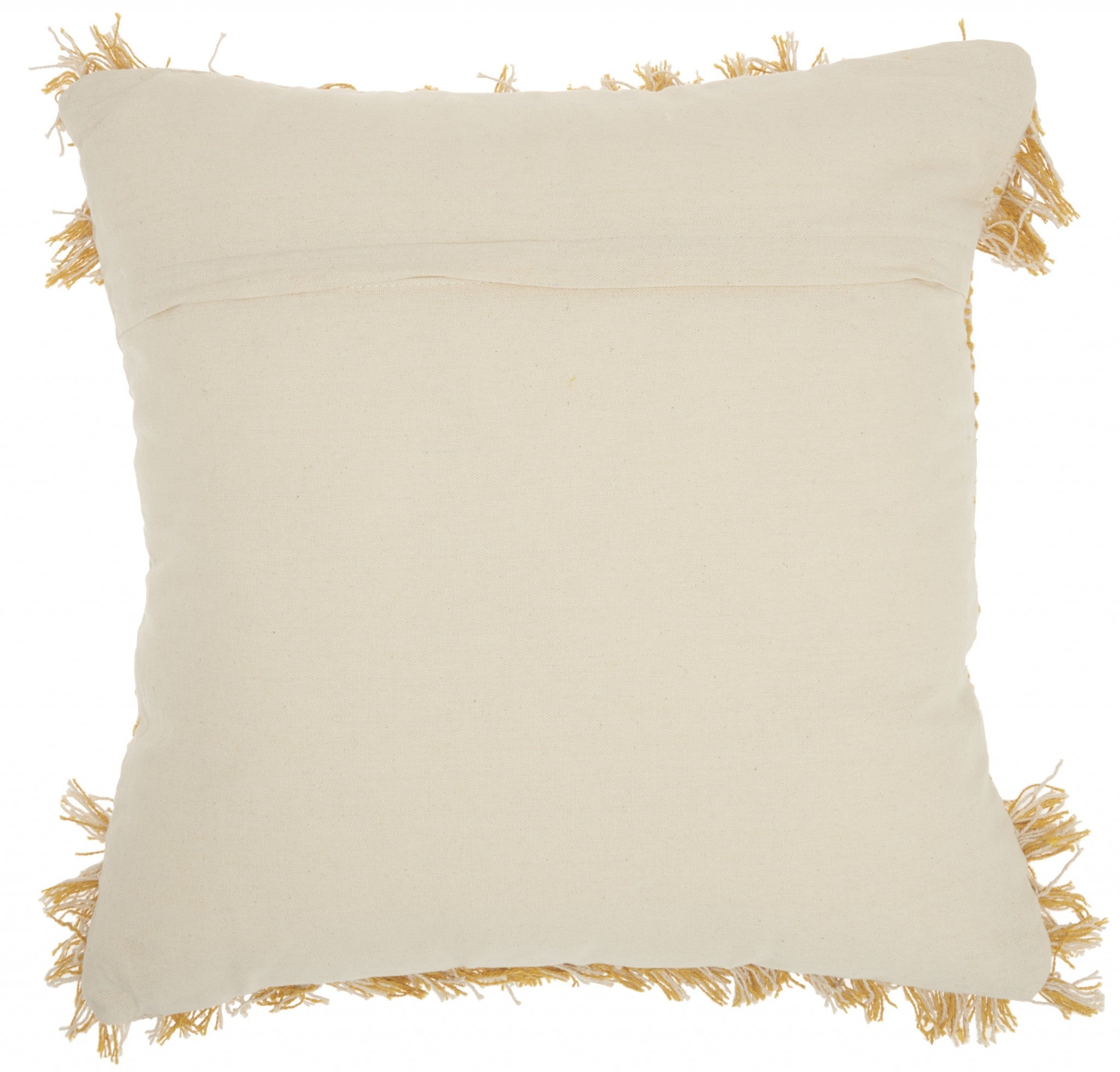 Mustard And Ivory Textured Throw Pillow