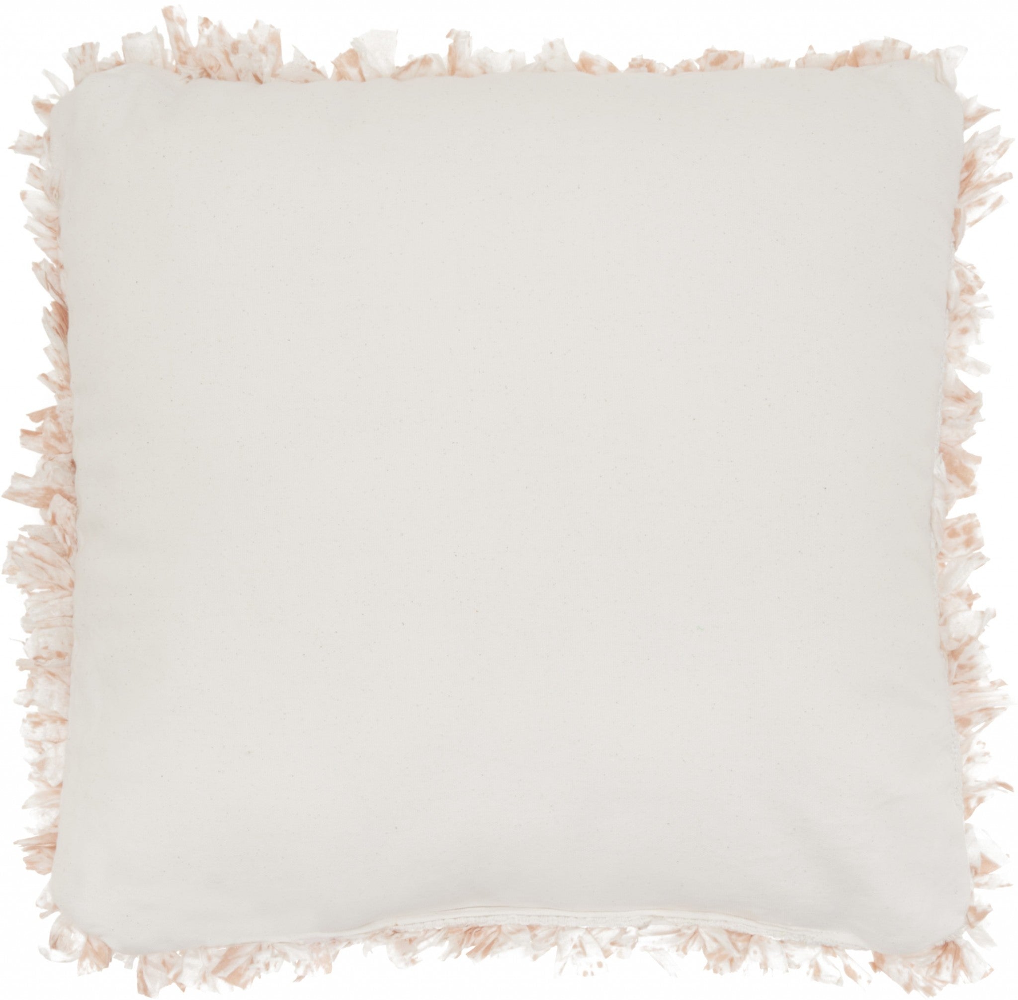 Shaggy Chic Blush And Ivory Throw Pillow