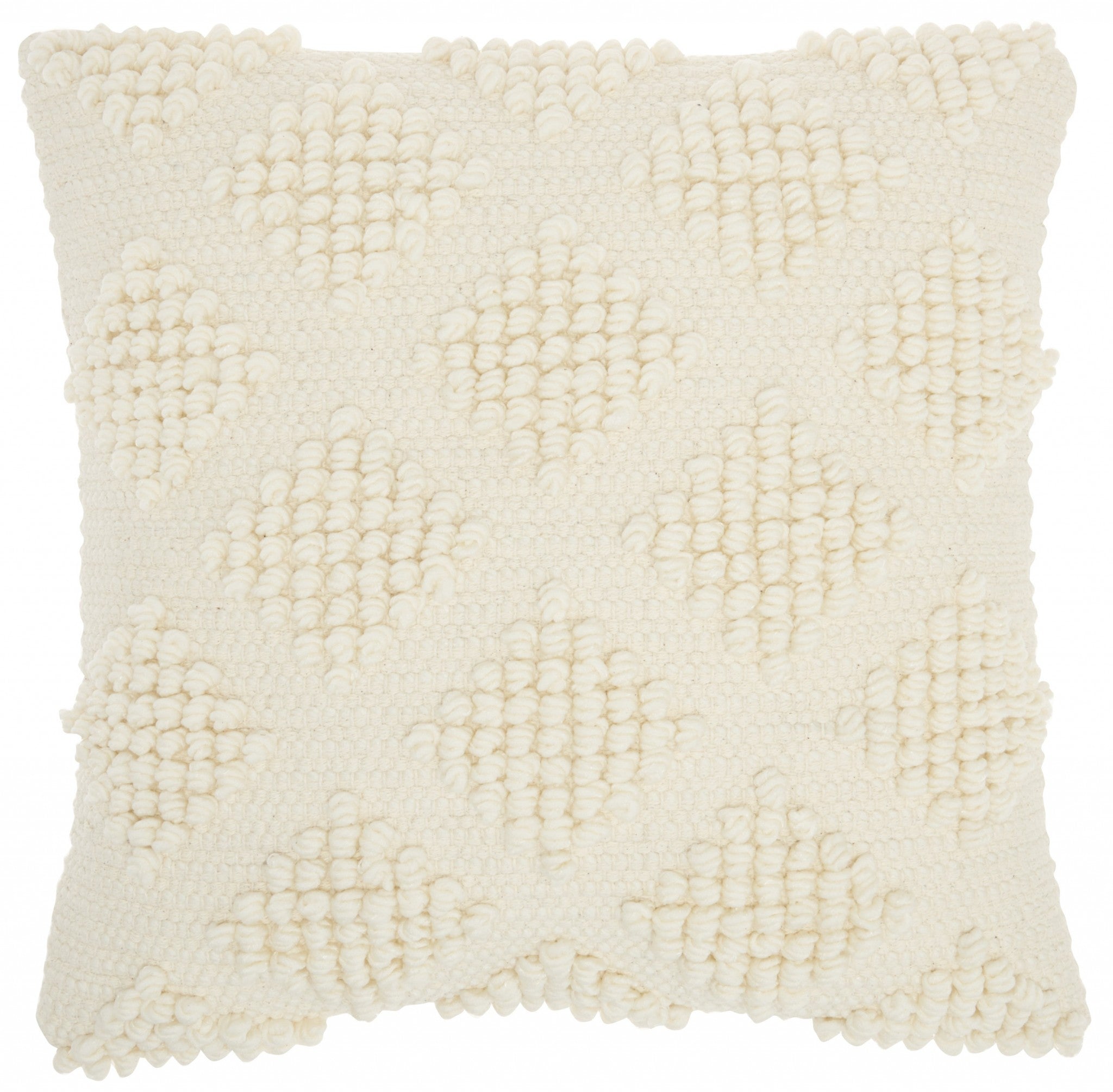 18" Ivory Textured Diamonds Throw Pillow