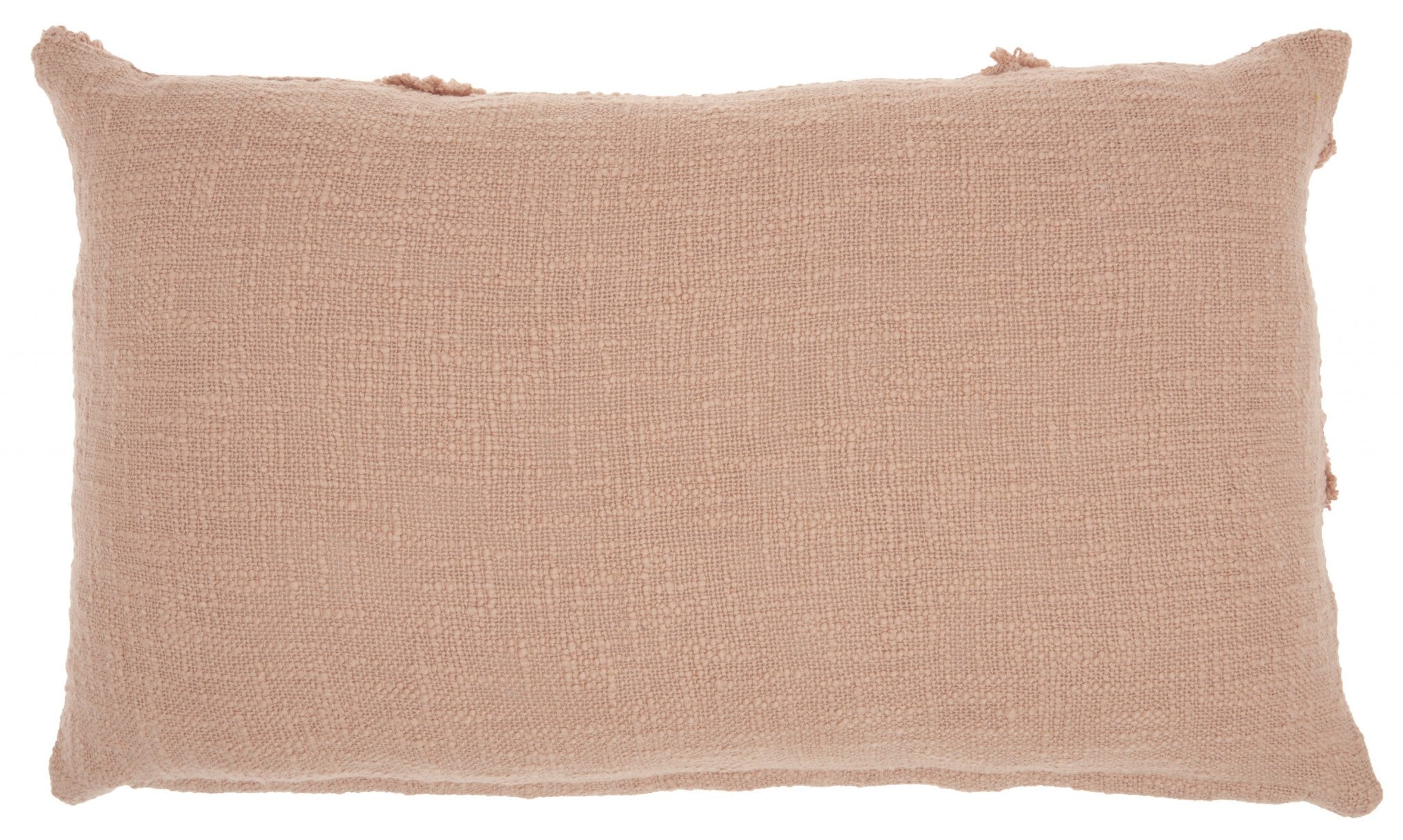 Tea Pink Abstract Shaggy Detail Lumbar Pillow