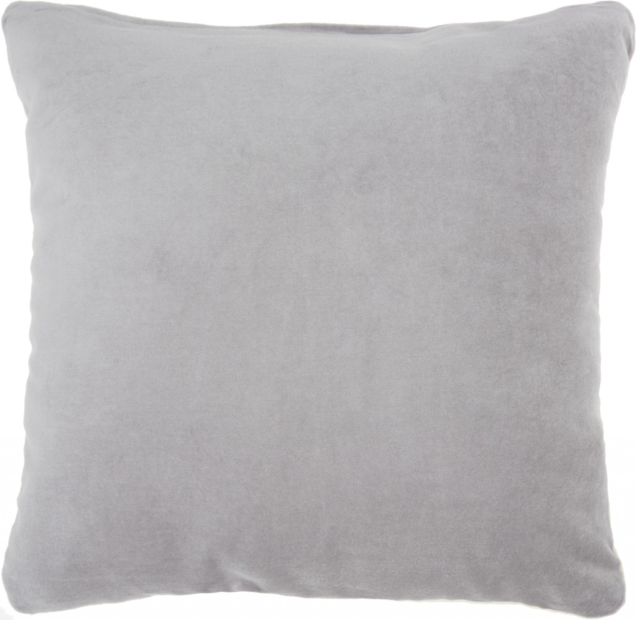 Gray Velvet Modern Throw Pillow