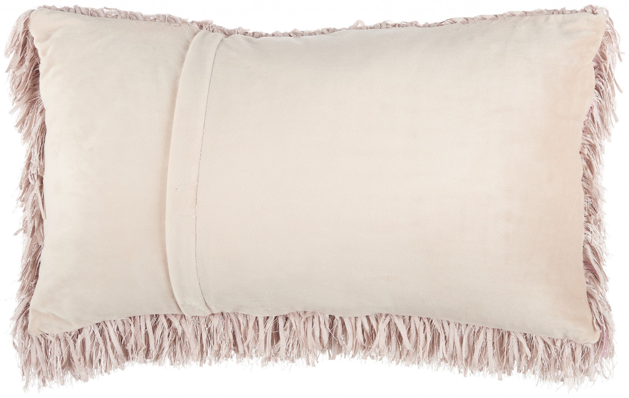 Long Blush Pink Shag Throw Pillow