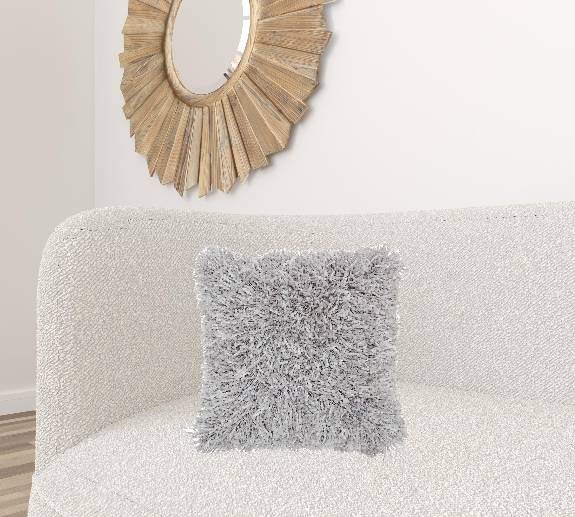 Plush Grey Throw Pillow