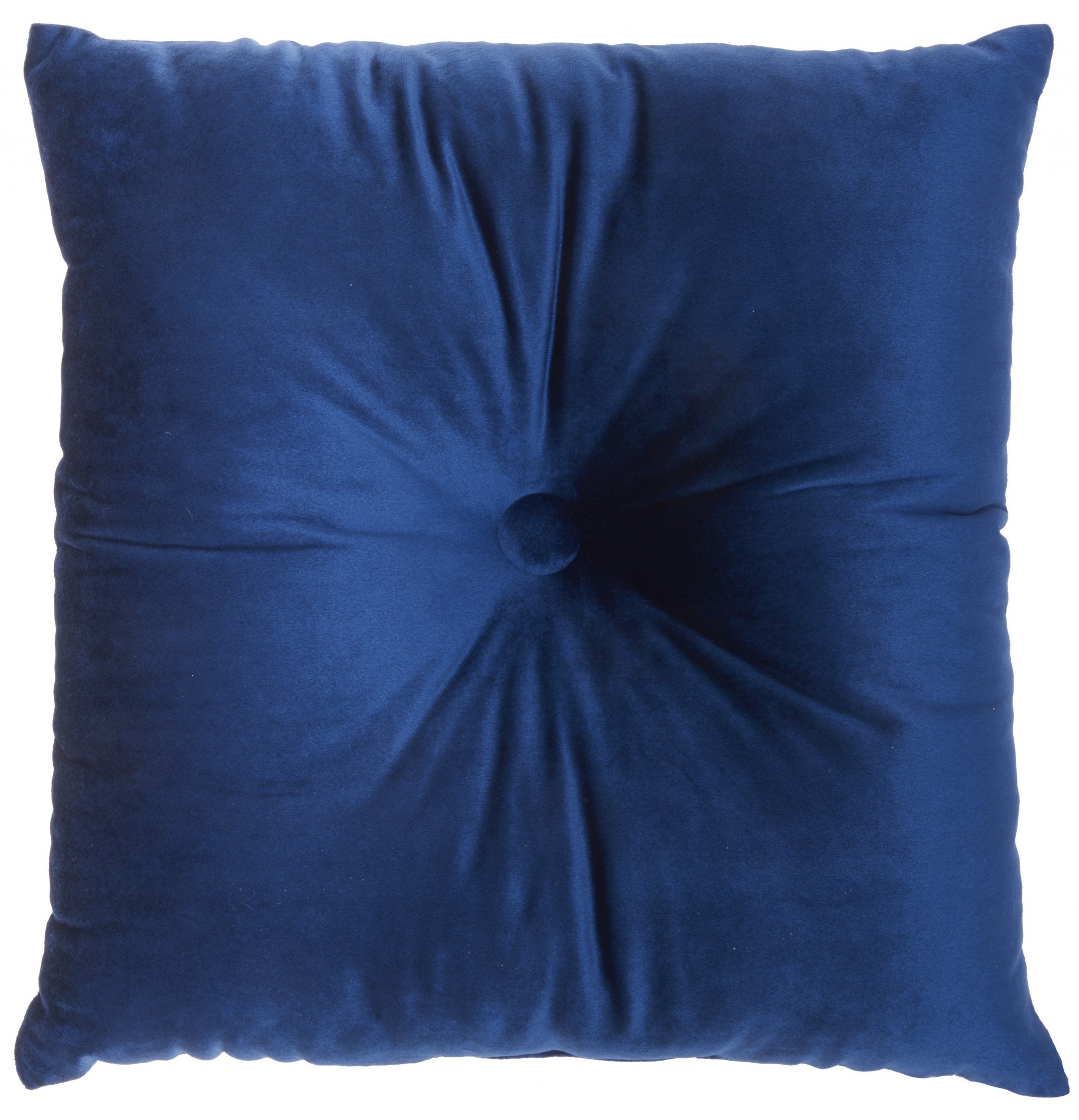 Royal Blue Center Beaded Tuft Throw Pillow