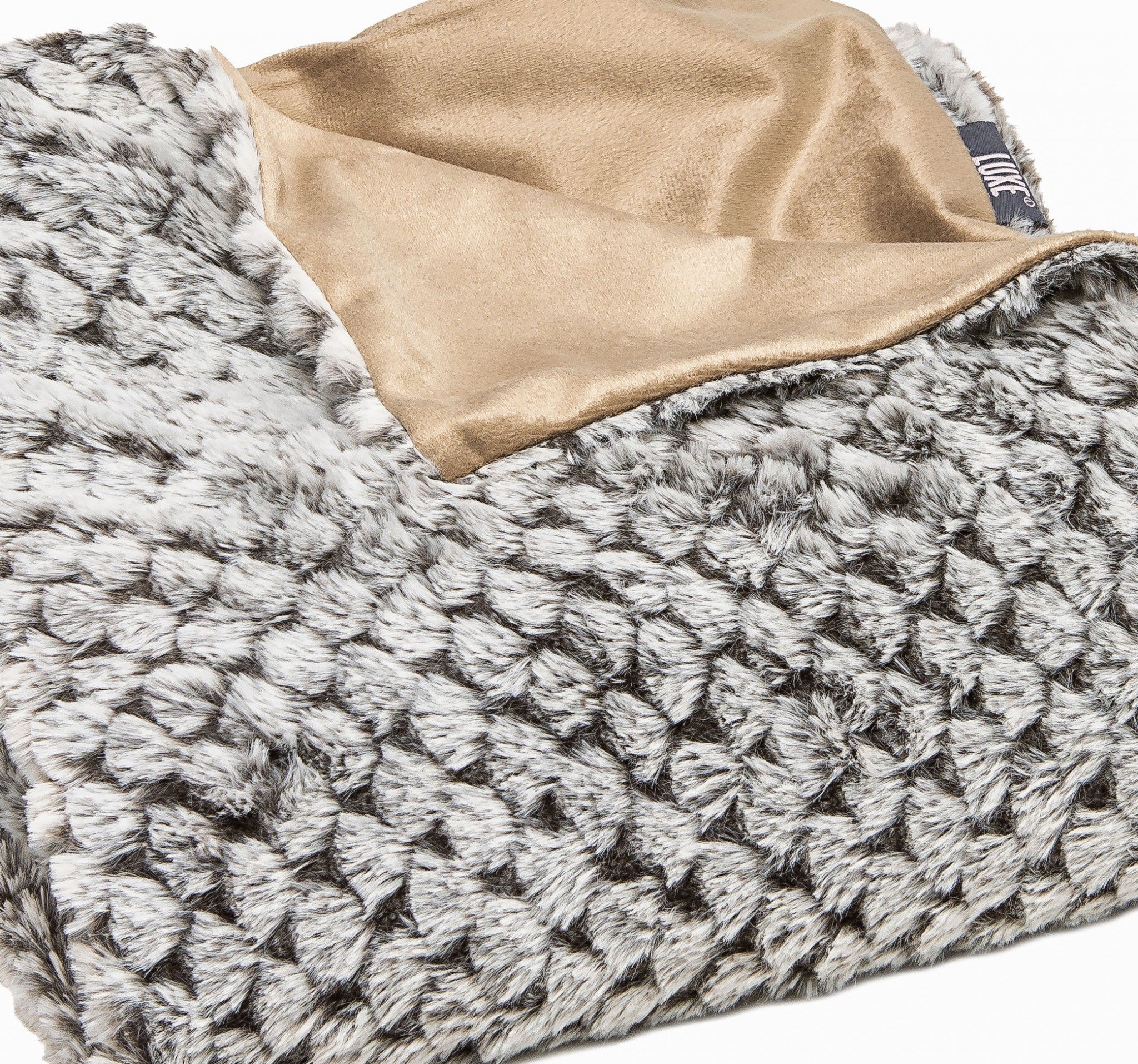 Brown Faux Fur Ombre Plush Throw