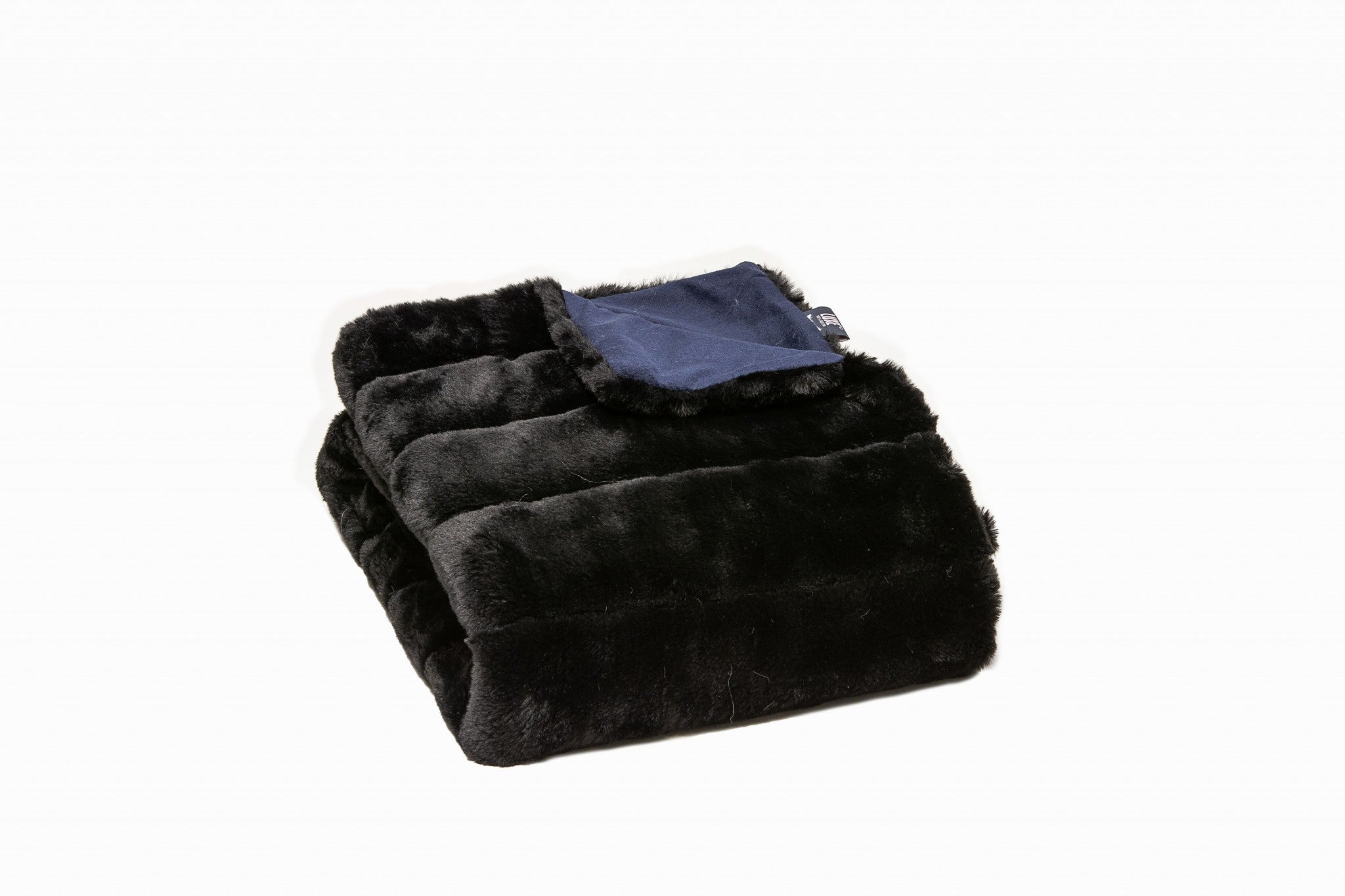 Black Faux Fur Solid Color Plush Throw