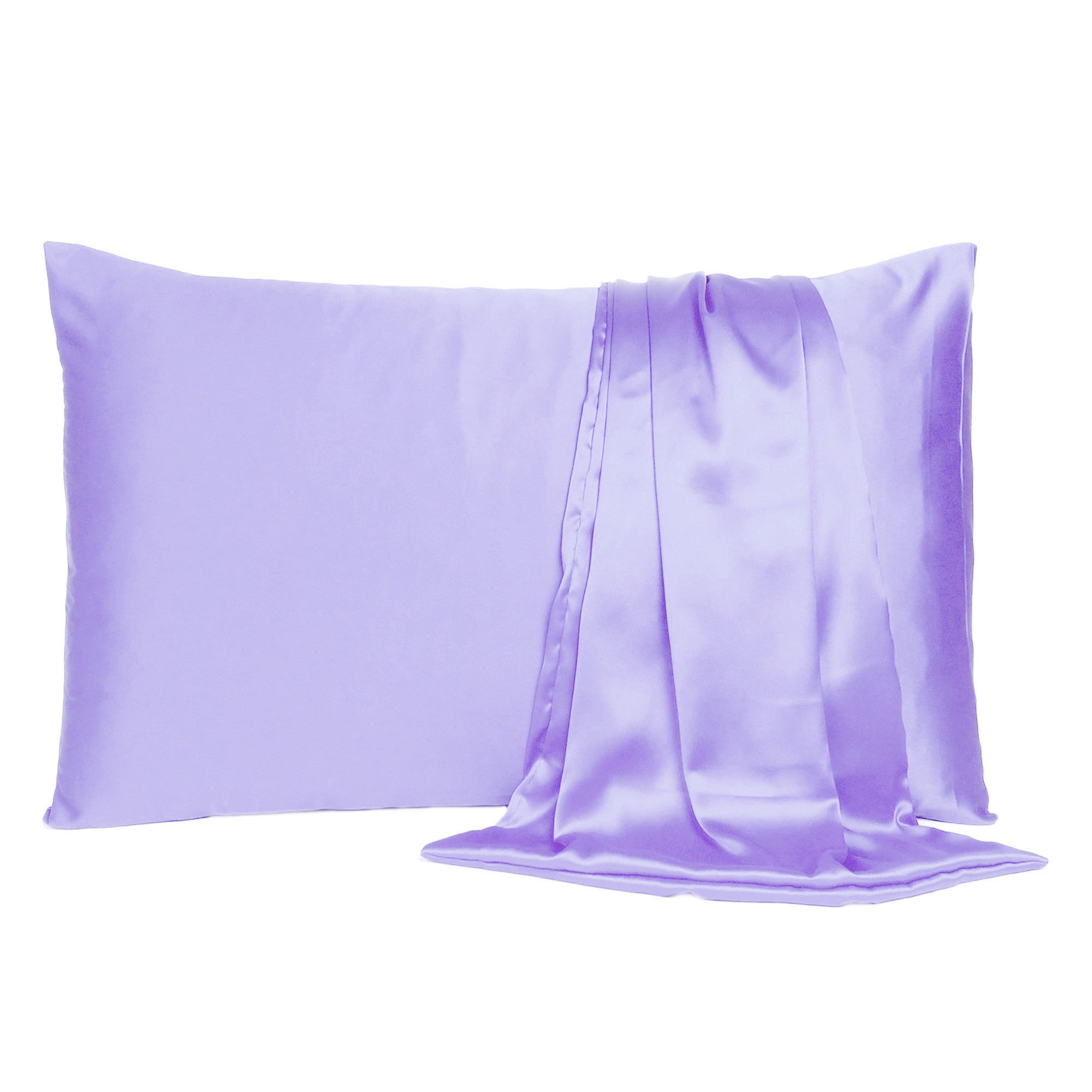 Purple Dreamy Set Of 2 Silky Satin King Pillowcases