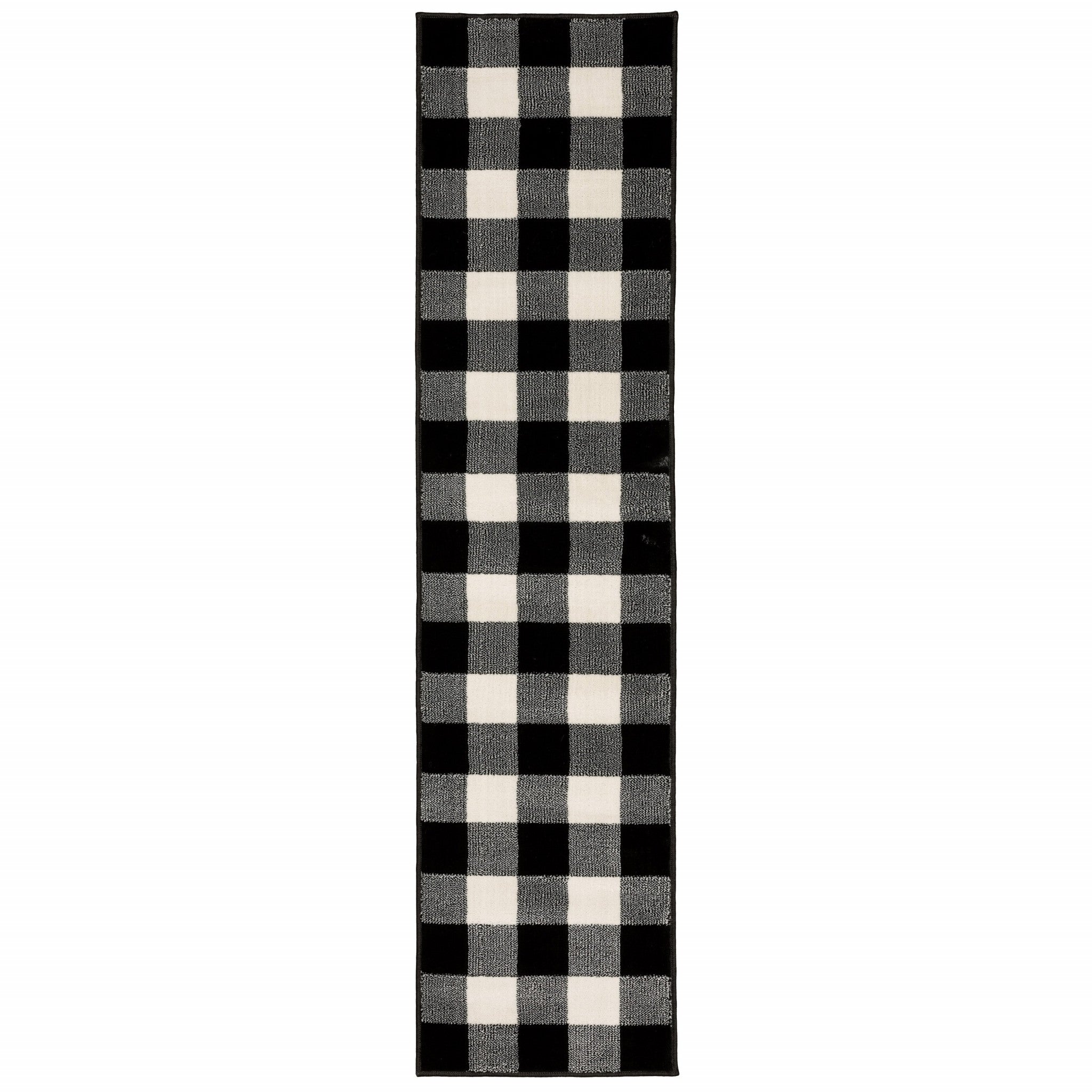 8’ X 10’ Monochromatic Gingham Pattern Indoor Area Rug