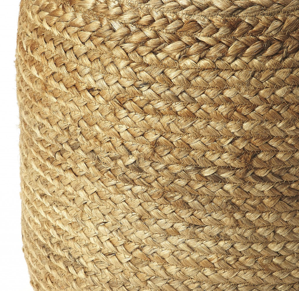 16" Jute Round Pouf Ottoman