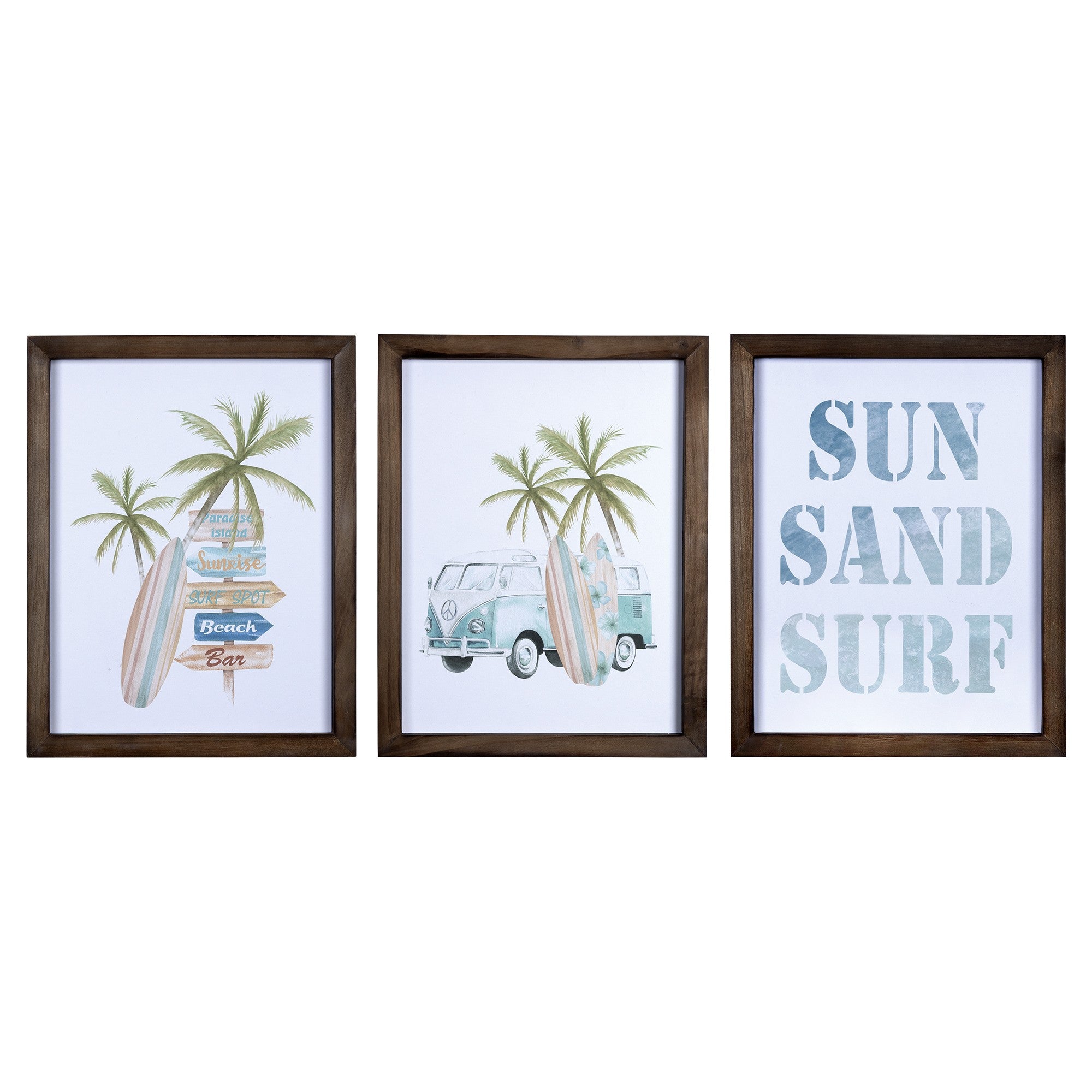 Set Of Three Beach Themed Wall Art