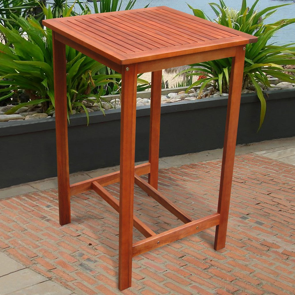 Chestnut Brown Square Bar Table