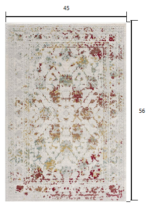 3’ X 5’ Gray And Beige Distressed Ornate Area Rug