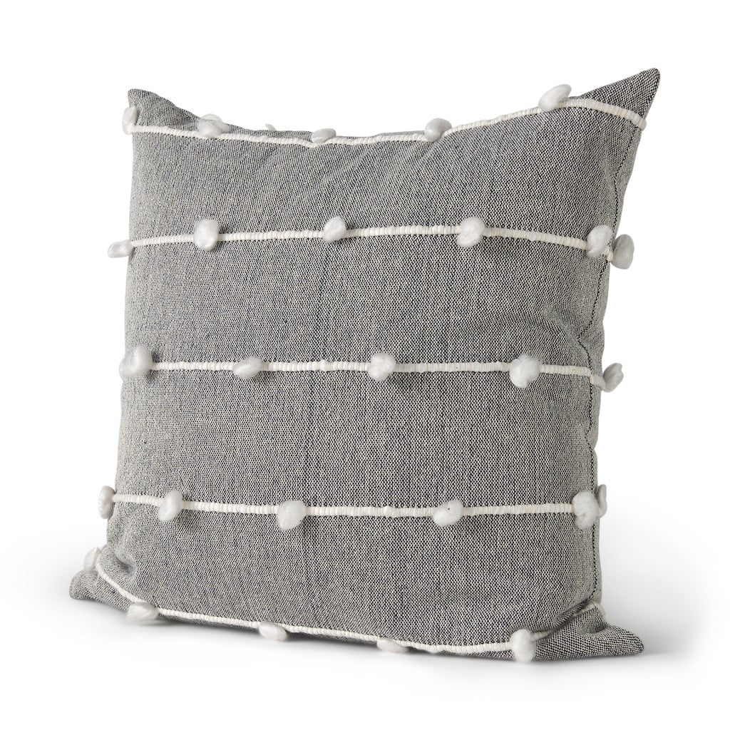 Dark Gray Detailed Pillow Cover