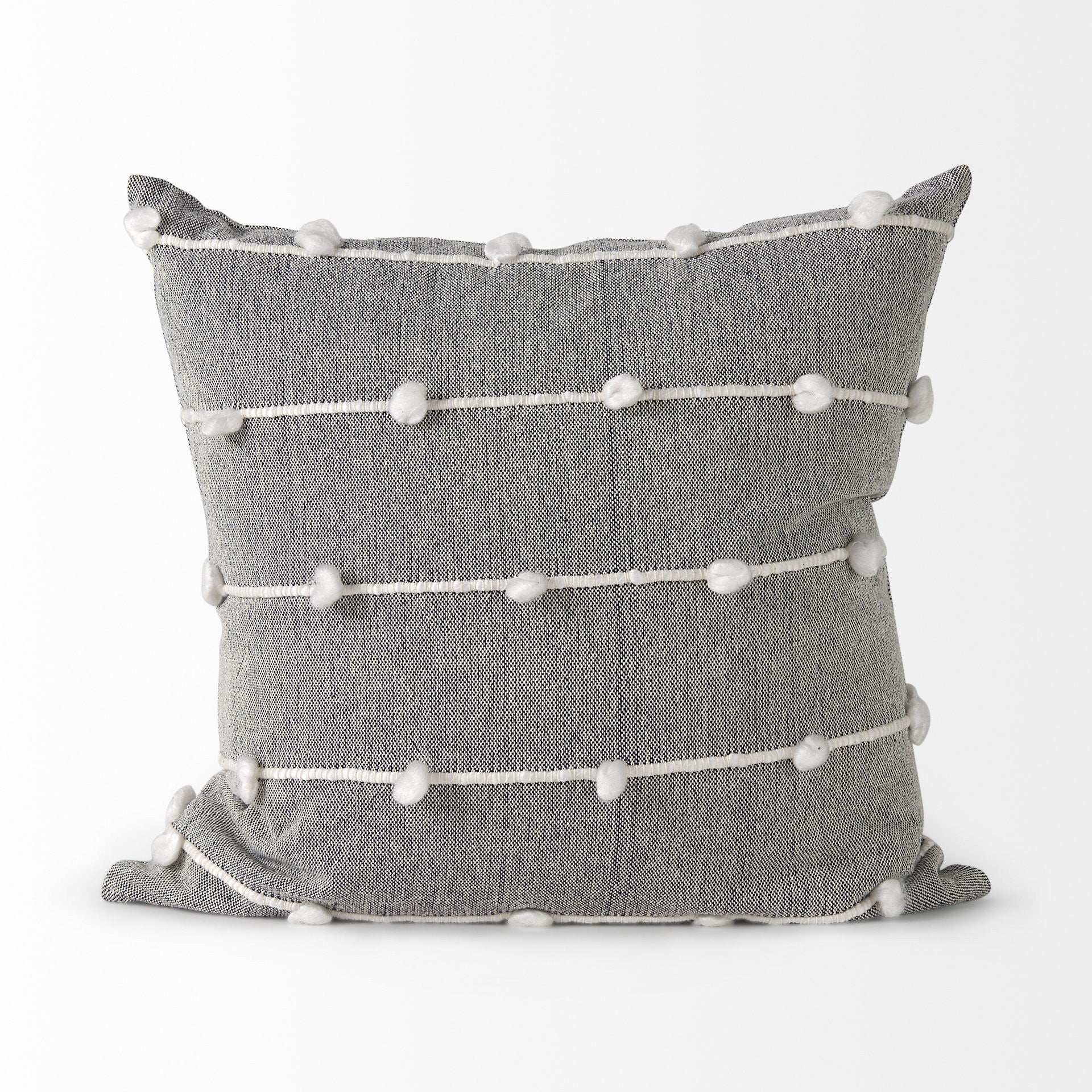 Dark Gray Detailed Pillow Cover